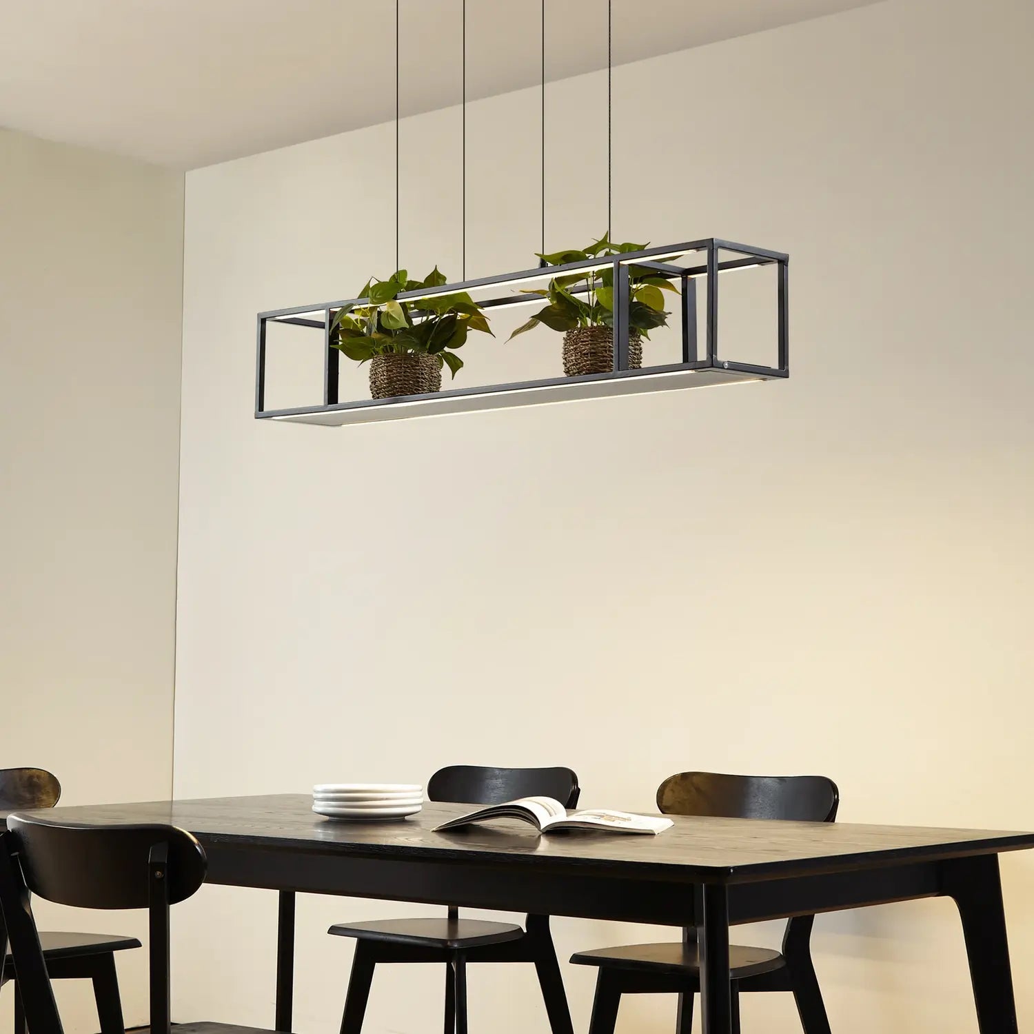 B-Ware Lucande Pendelleuchte Hängeleuchte Led Lampe Estante Schwarz Dimmbar Eisen352