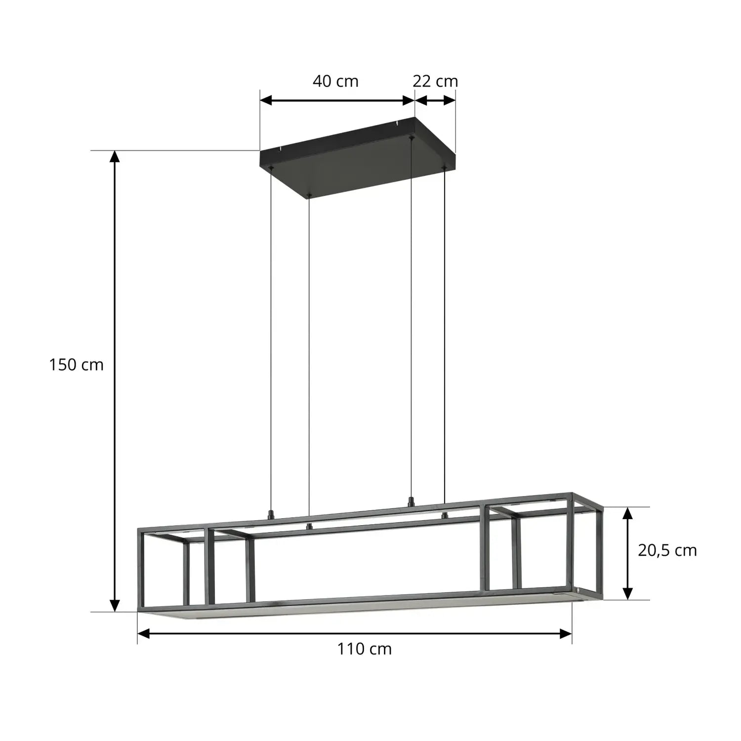 B-Ware Lucande Pendelleuchte Hängeleuchte Led Lampe Estante Schwarz Dimmbar Eisen352