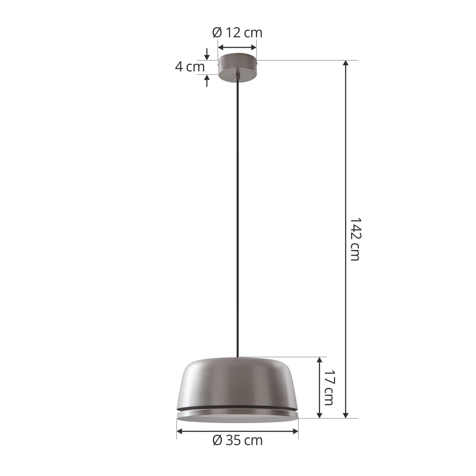 Lucande Pendelleuchte Hängeleuchte LED grau Aluminium Wohnraum Beleuchtung - 4251911768039