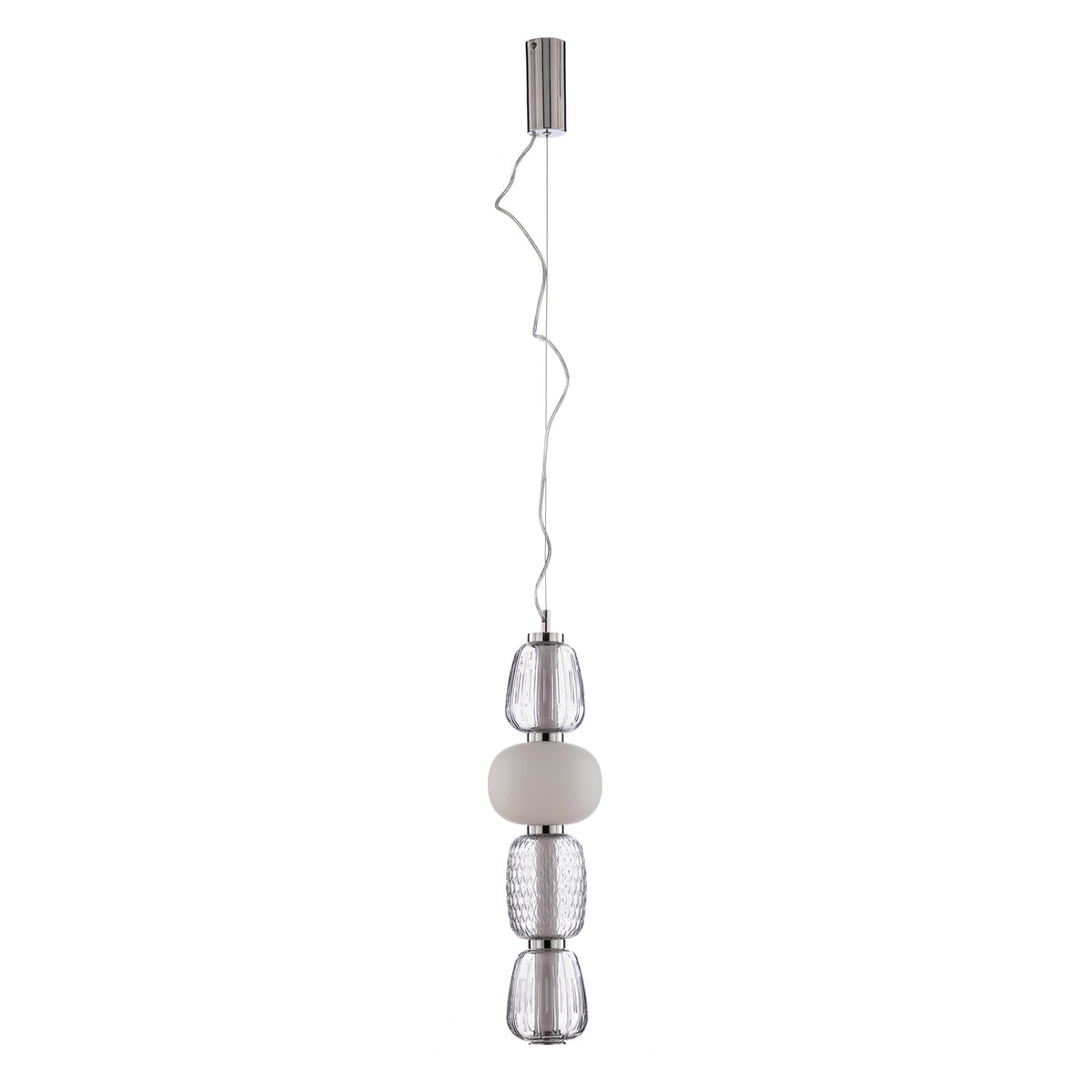 Lucande Pendelleuchte Hängeleuchte LED Glas grau weiß Wohnzimmer Essbereich K299 - 4251911778496