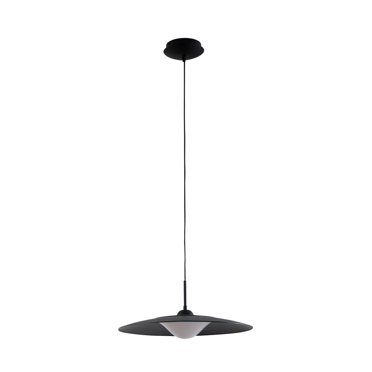 Lucande Pendelleuchte Hängeleuchte LED Metall schwarz Foco runde Leuchte 50 cm - 4251911778700