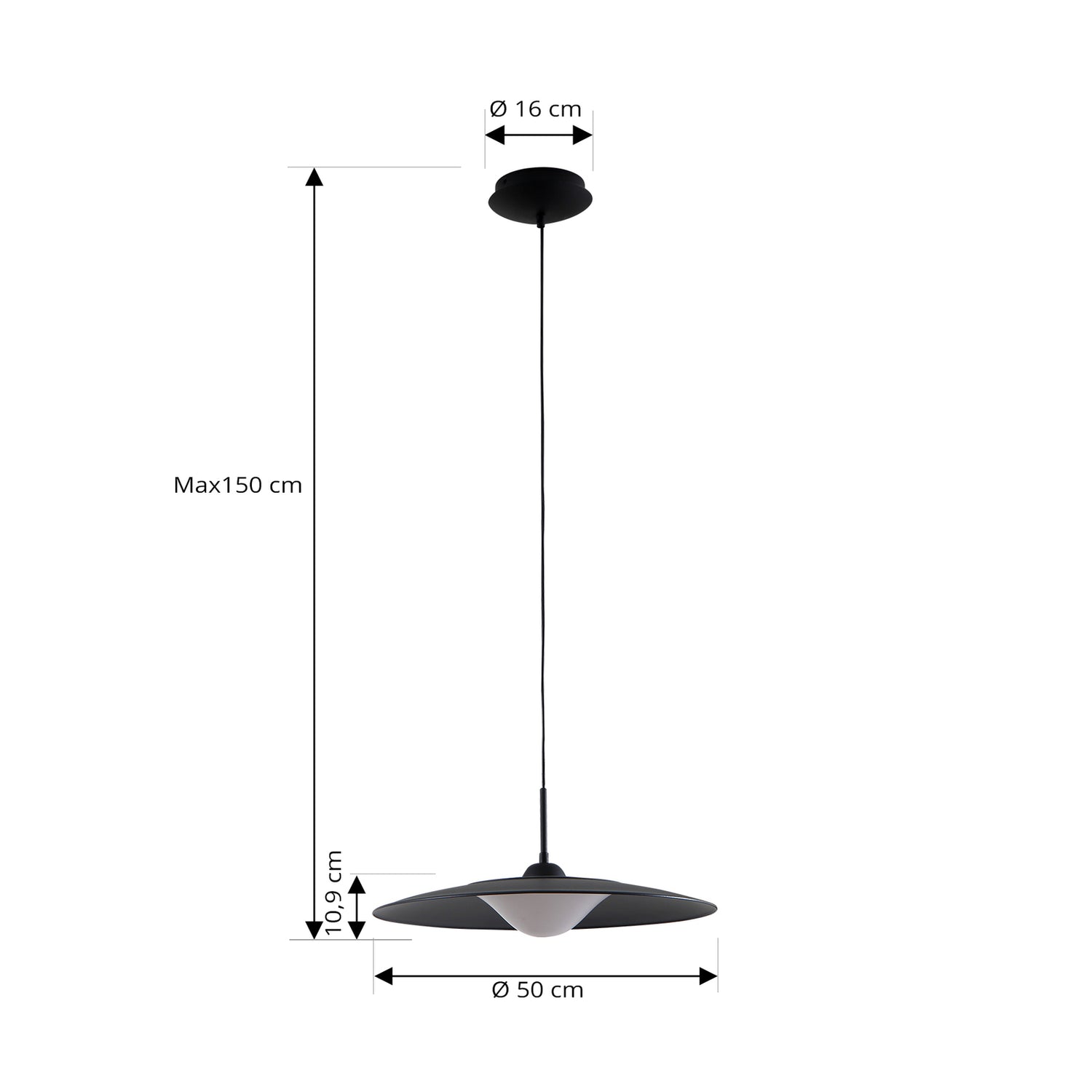 B-Ware Lucande Led Hängeleuchte Foco Sandschwarz Metall ø 50 Cm Deckenlampe Lampe Spot - 4251911778700