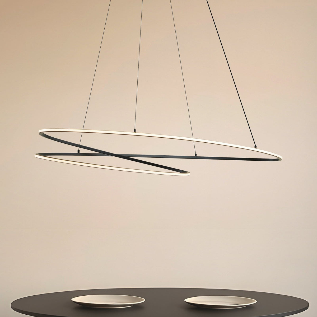 Lucande LED Hängeleuchte Pendelleuchte Beleuchtung schwarz dimmbar 100cm - 4255830903779