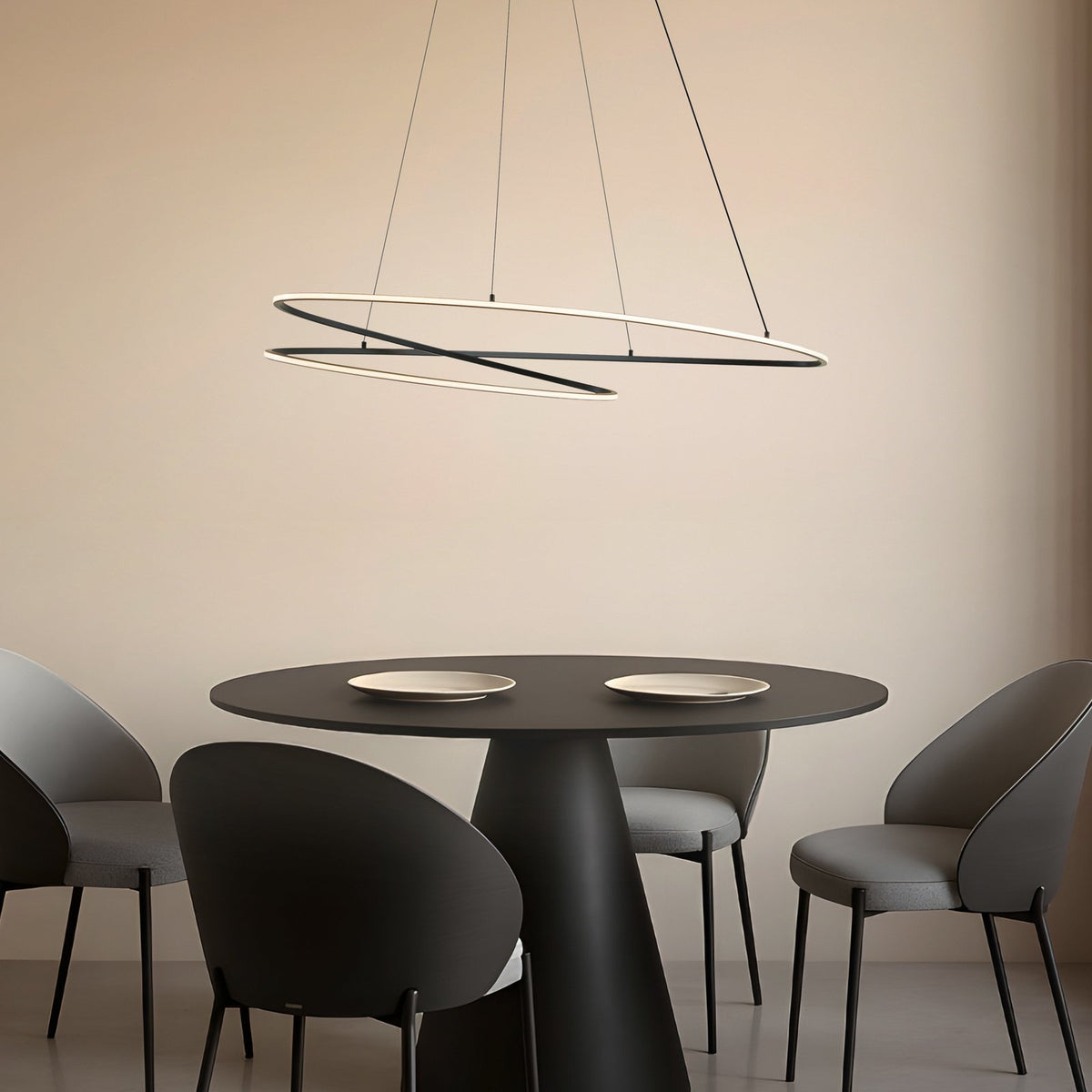 Lucande LED Hängeleuchte Pendelleuchte Beleuchtung schwarz dimmbar 100cm - 4255830903779
