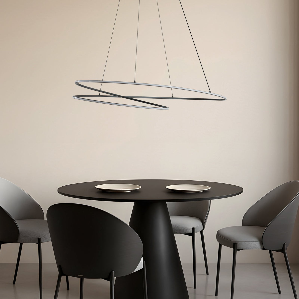 Lucande LED Hängeleuchte Pendelleuchte Beleuchtung schwarz dimmbar 100cm - 4255830903779