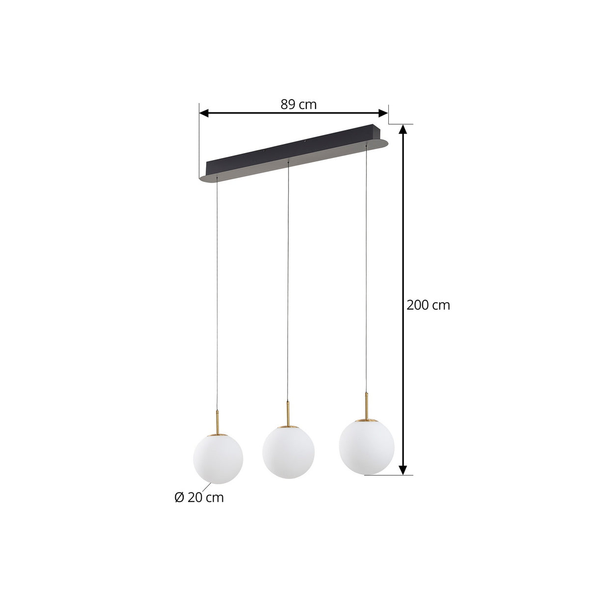 Lucande Pendelleuchte Hängeleuchte LED Joran Glas weiß Gold Esszimmer Lampe - 4251911791815