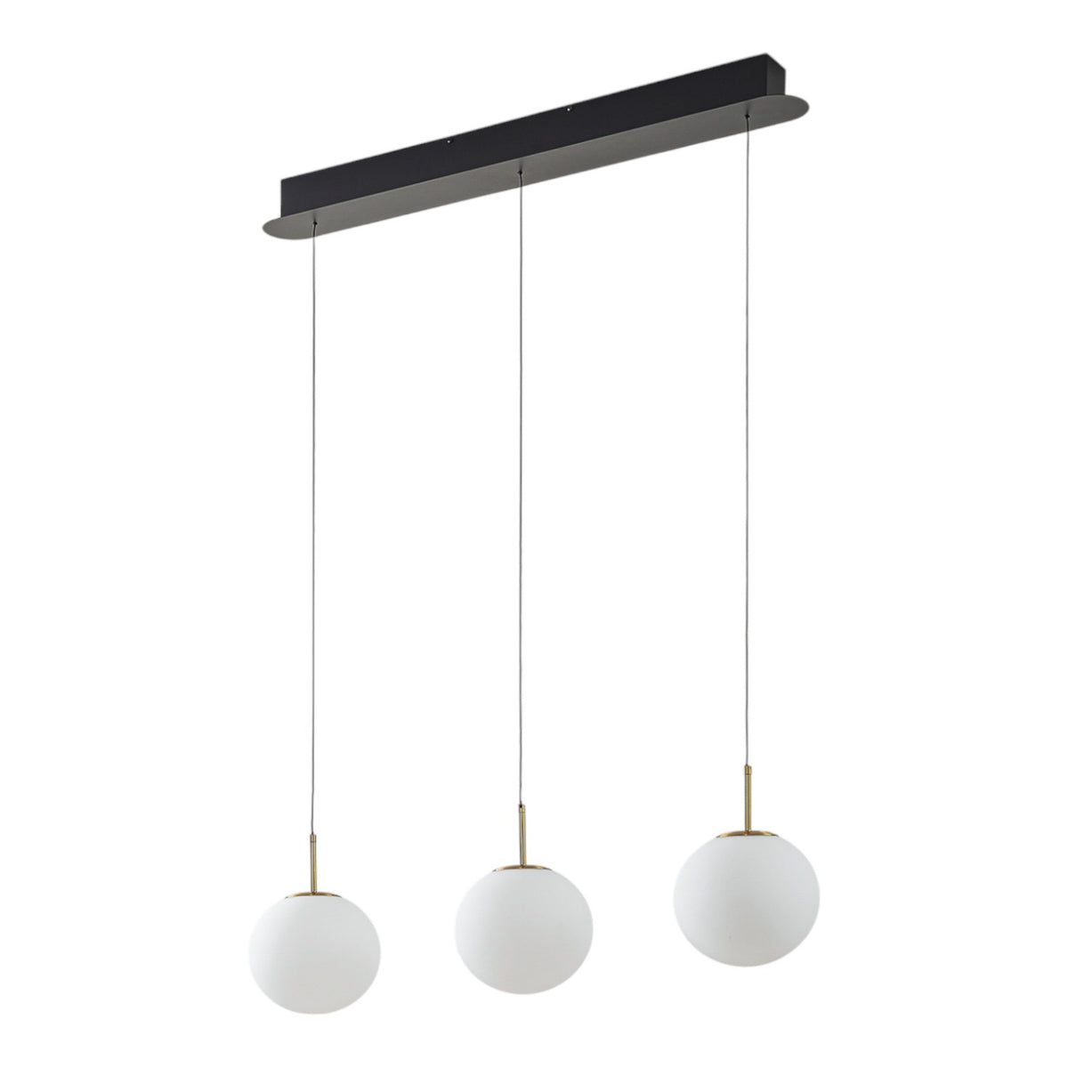 Lucande Pendelleuchte Hängeleuchte LED Joran Glas weiß Gold Esszimmer Lampe - 4251911791815