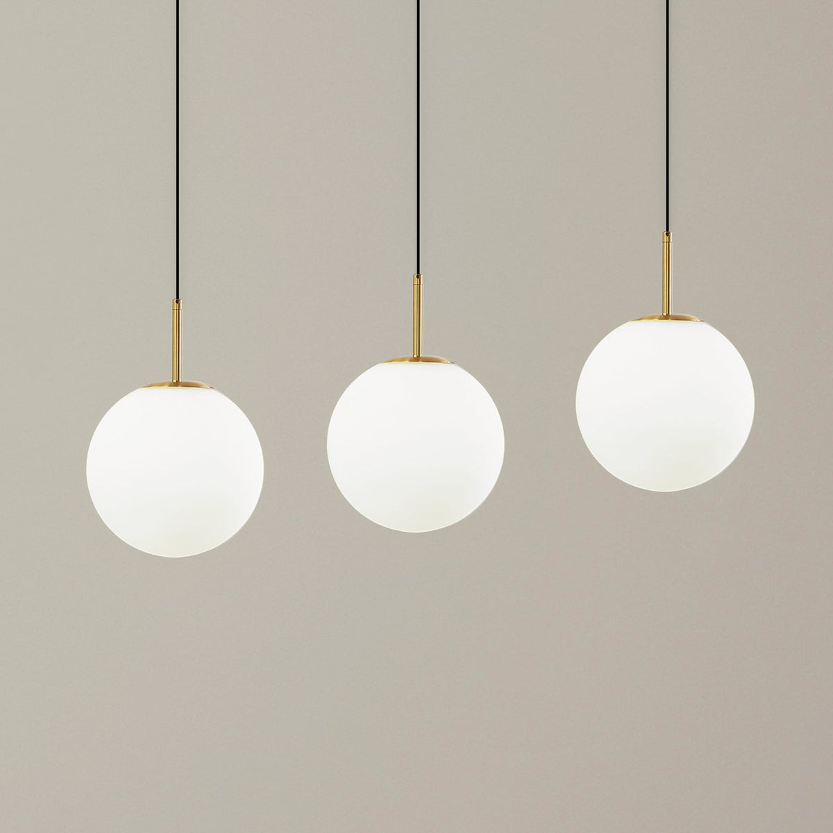 Lucande Pendelleuchte Hängeleuchte LED Joran Glas weiß Gold Esszimmer Lampe - 4251911791815