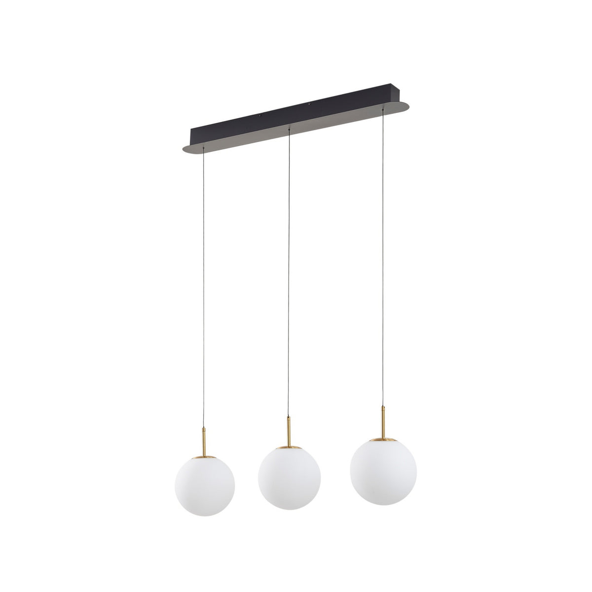 Lucande Pendelleuchte Hängeleuchte LED Joran Glas weiß Gold Esszimmer Lampe - 4251911791815