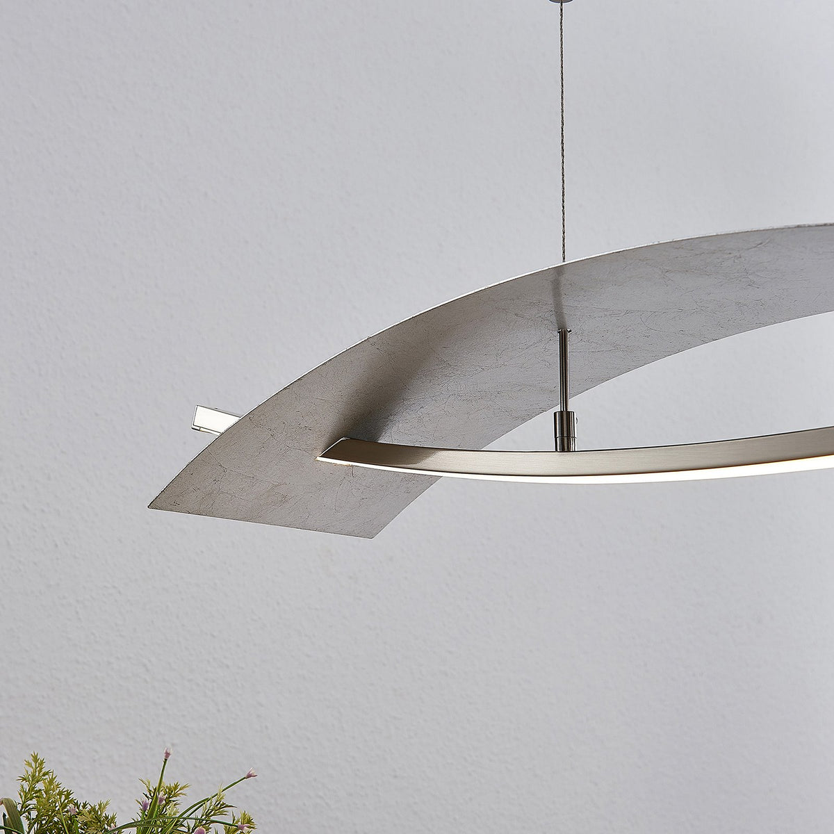 Lucande LED-Hängeleuchte Marija Pendelleuchte Deckenleuchte Wohnzimmer silber - 4251096553635