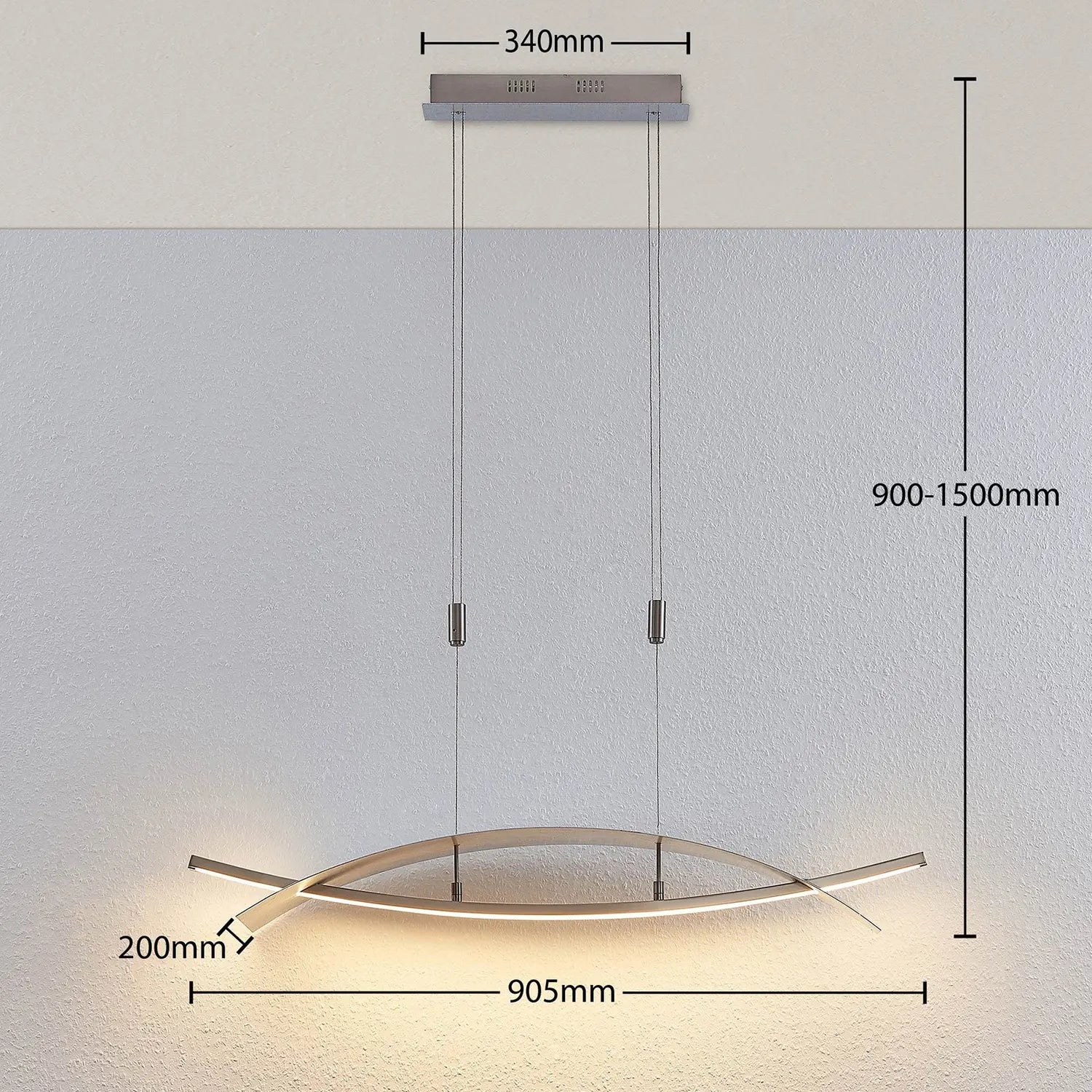 B-Ware Lucande Led Hängeleuchte Marija Pendelleuchte Deckenleuchte Wohnzimmer Silber