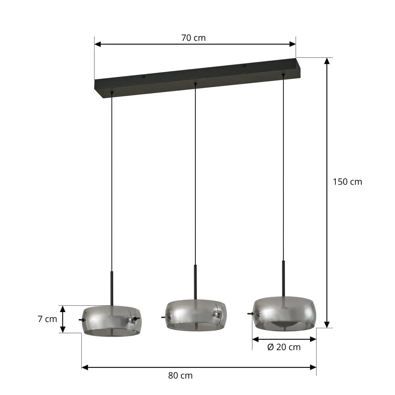 B-Ware Lucande Led Hängeleuchte Pendelleuchte Martis Schwarz 3flg Stepdim Beleuchtung - 4255830902741