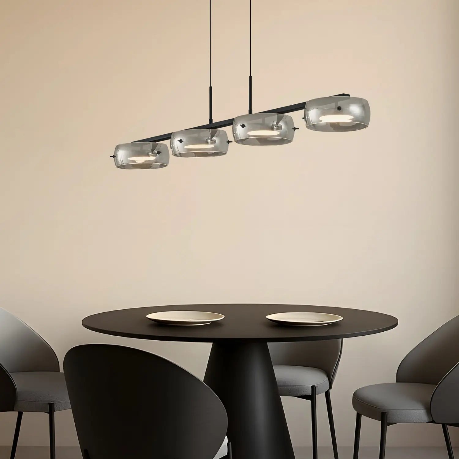 B-Ware Lucande Led Hängeleuchte Pendelleuchte Martis Schwarz Dimmbar 4 Flammig 3000 K