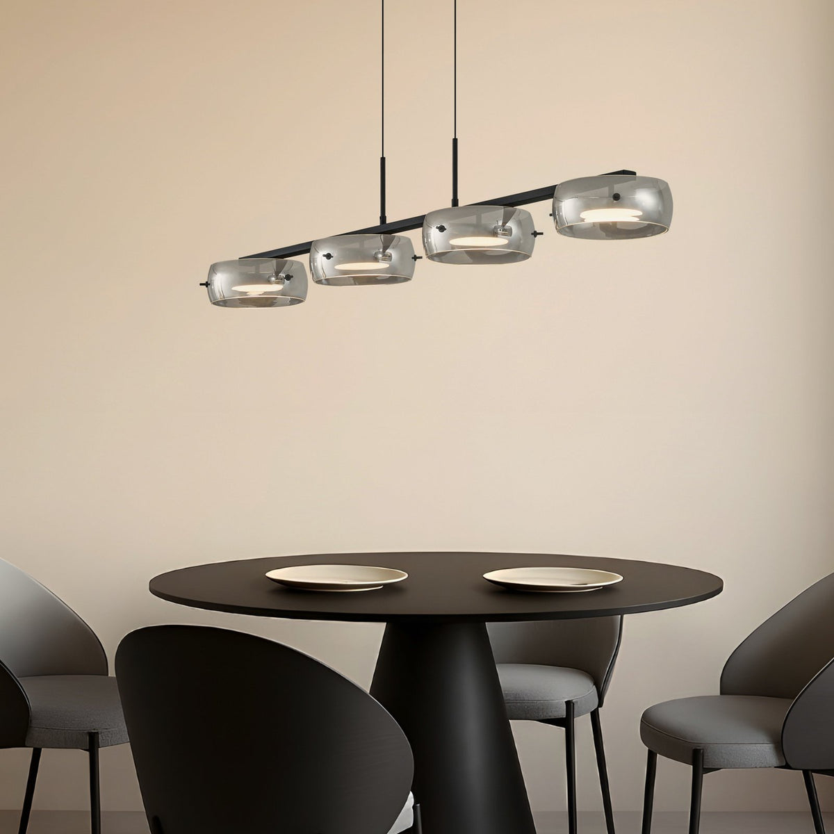 Lucande LED Hängeleuchte Pendelleuchte Martis schwarz dimmbar 4-flammig 3000K - 4255830904912