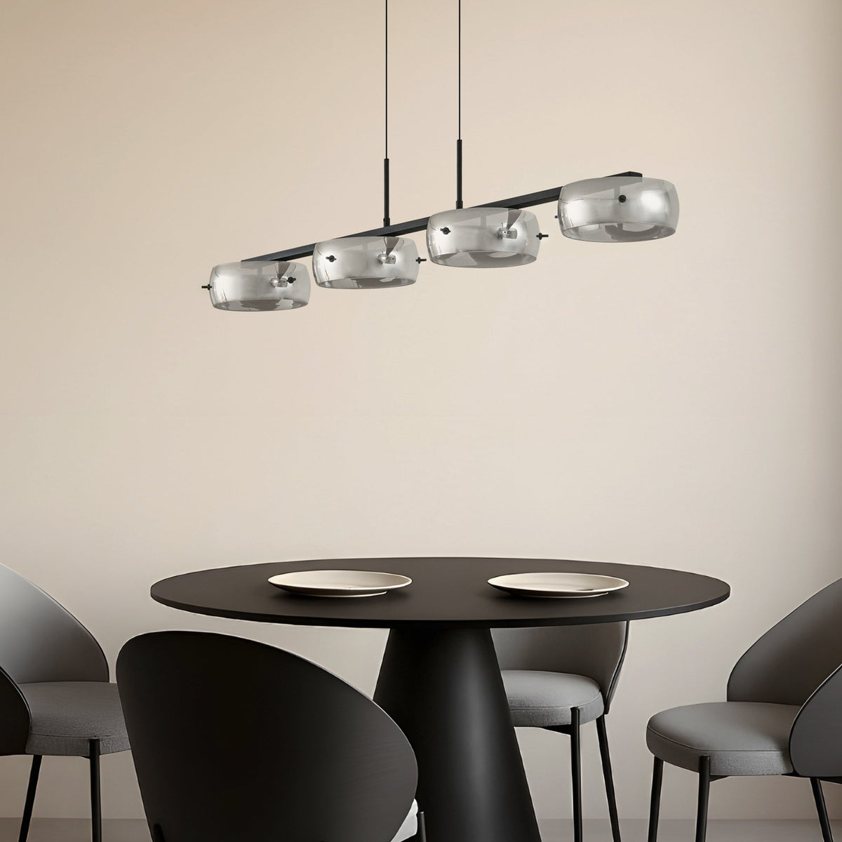 Lucande LED Hängeleuchte Pendelleuchte Martis schwarz dimmbar 4-flammig 3000K - 4255830904912