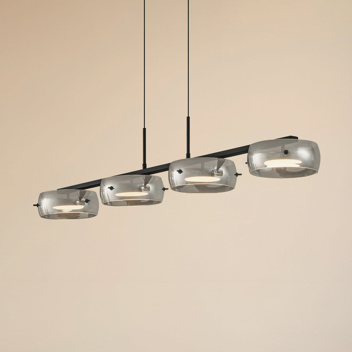 Lucande LED Hängeleuchte Pendelleuchte Martis schwarz dimmbar 4-flammig 3000K - 4255830904912