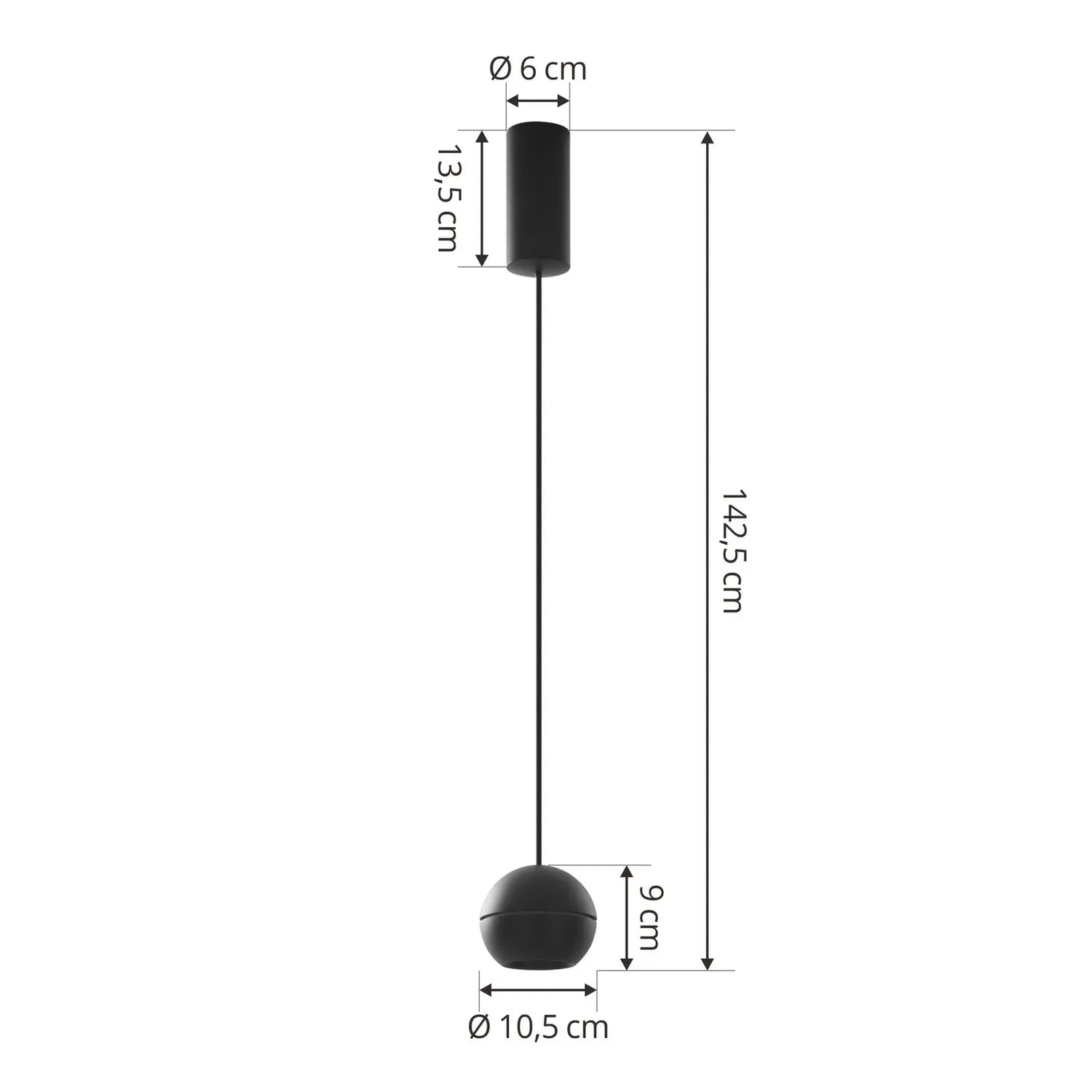 B-Ware Lucande Led Hängeleuchte Pendelleuchte Plarion Deckenlampe ø9cm Alu Schwarz  - 4251911768220