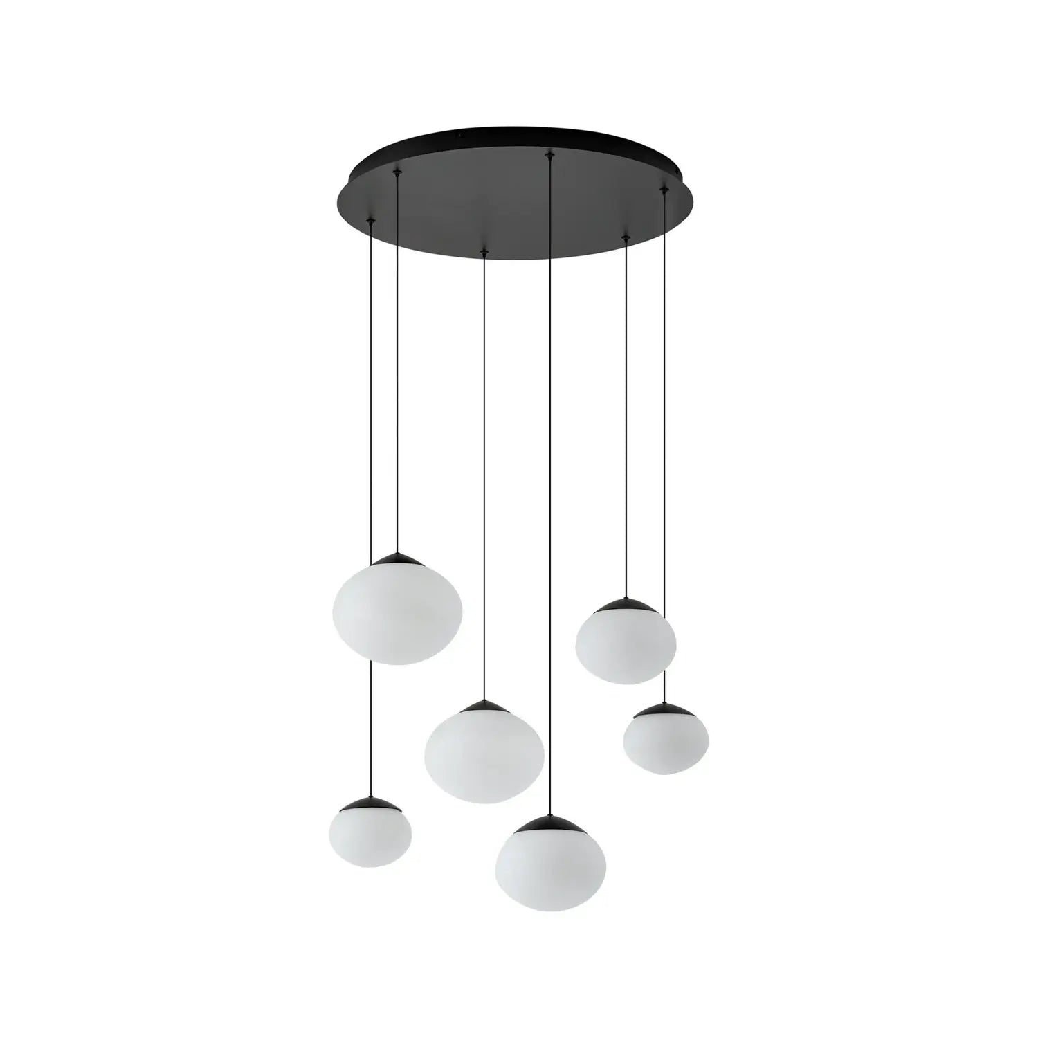 B-Ware Lucande Pendelleuchte Hängelampe Led Lampe Tivar Schwarz Weiß Glas 6 Flammig127 - 4255830902727