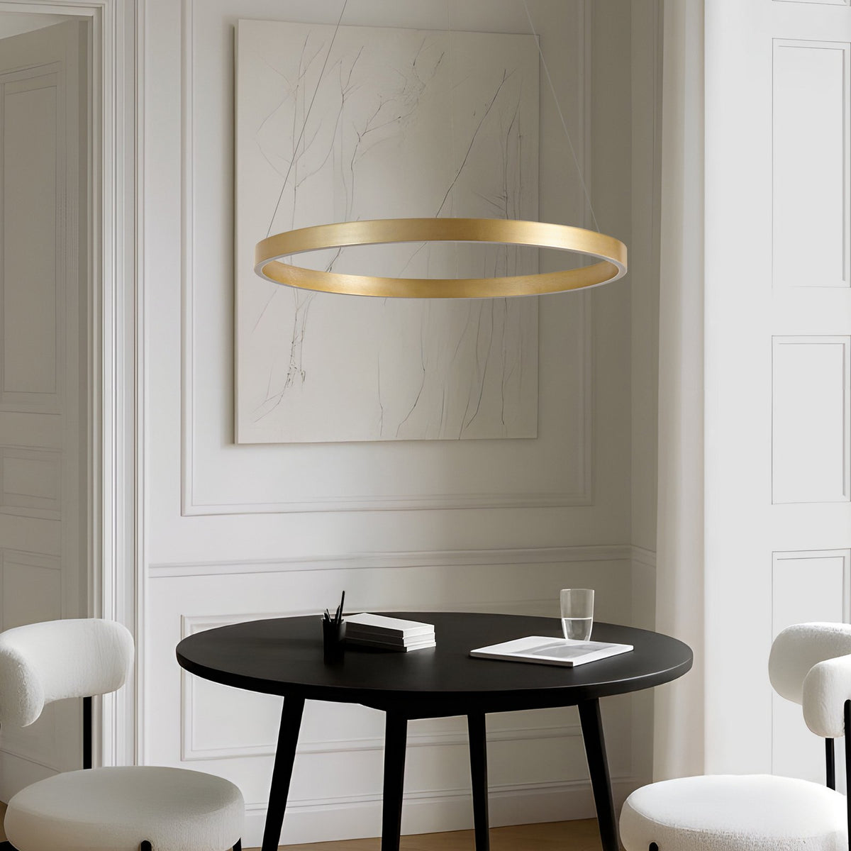 Lucande Pendelleuchte Hängeleuchte LED Lampe gold Metall Beleuchtung 80 cm - 4255830904097