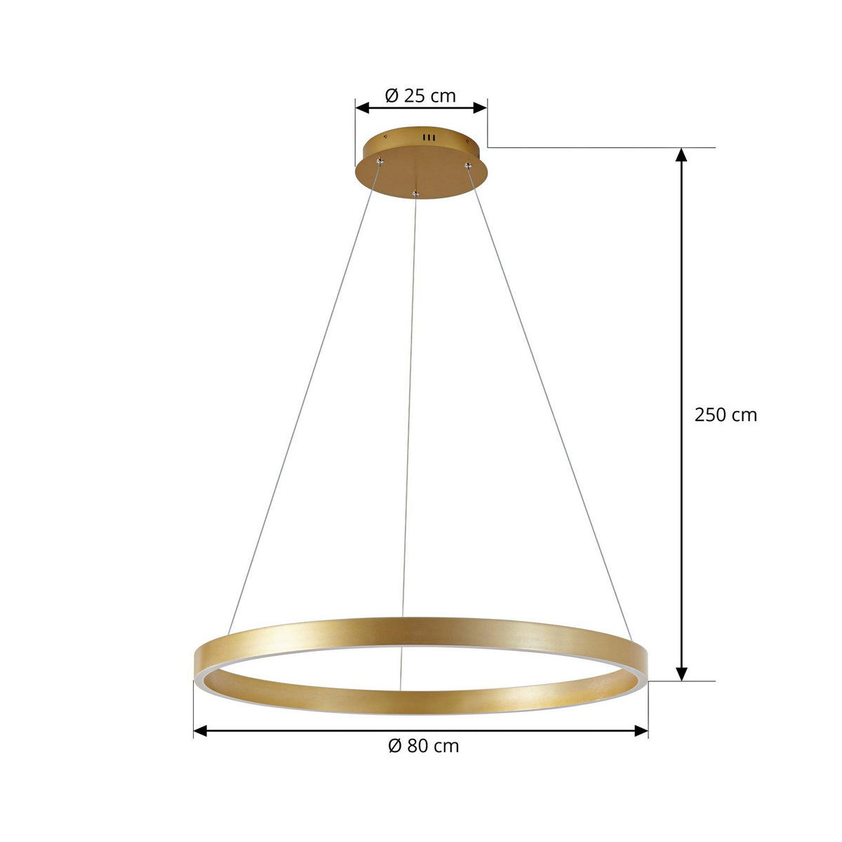 Lucande Pendelleuchte Hängeleuchte LED Lampe gold Metall Beleuchtung 80 cm - 4255830904097