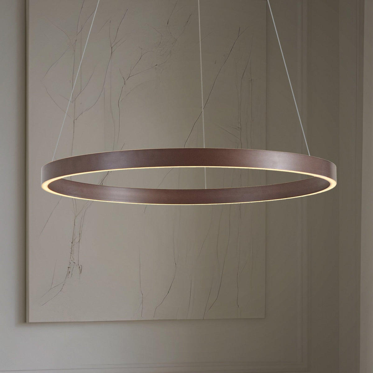 Lucande LED Hängeleuchte Pendelleuchte Yonam Lampe braun CCT 80 cm 1 flg - 4255830904103