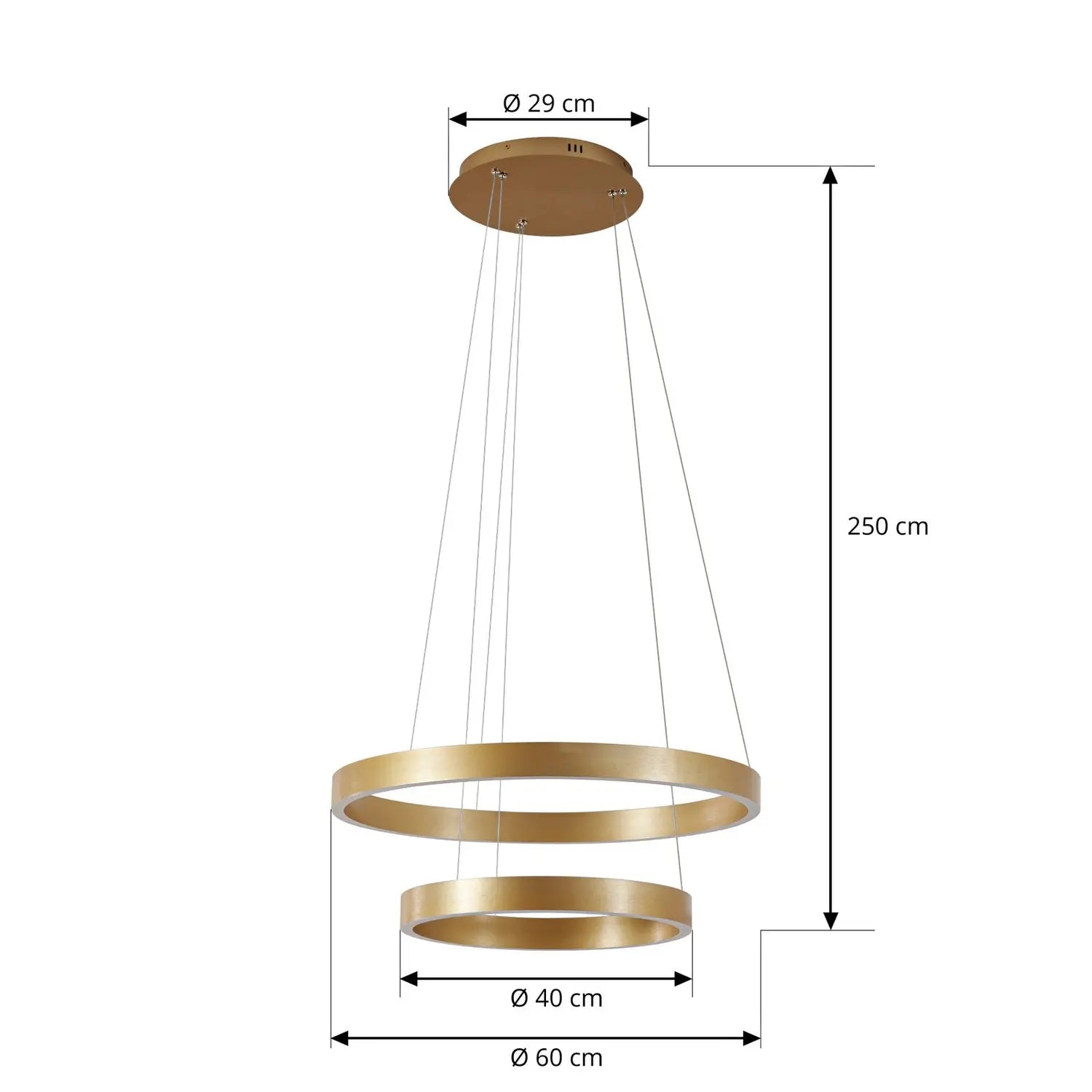 B-Ware Lucande Pendelleuchte Hängeleuchte Led Gold Metall Leuchte Lampe Dimmbar107 - 4255830904110