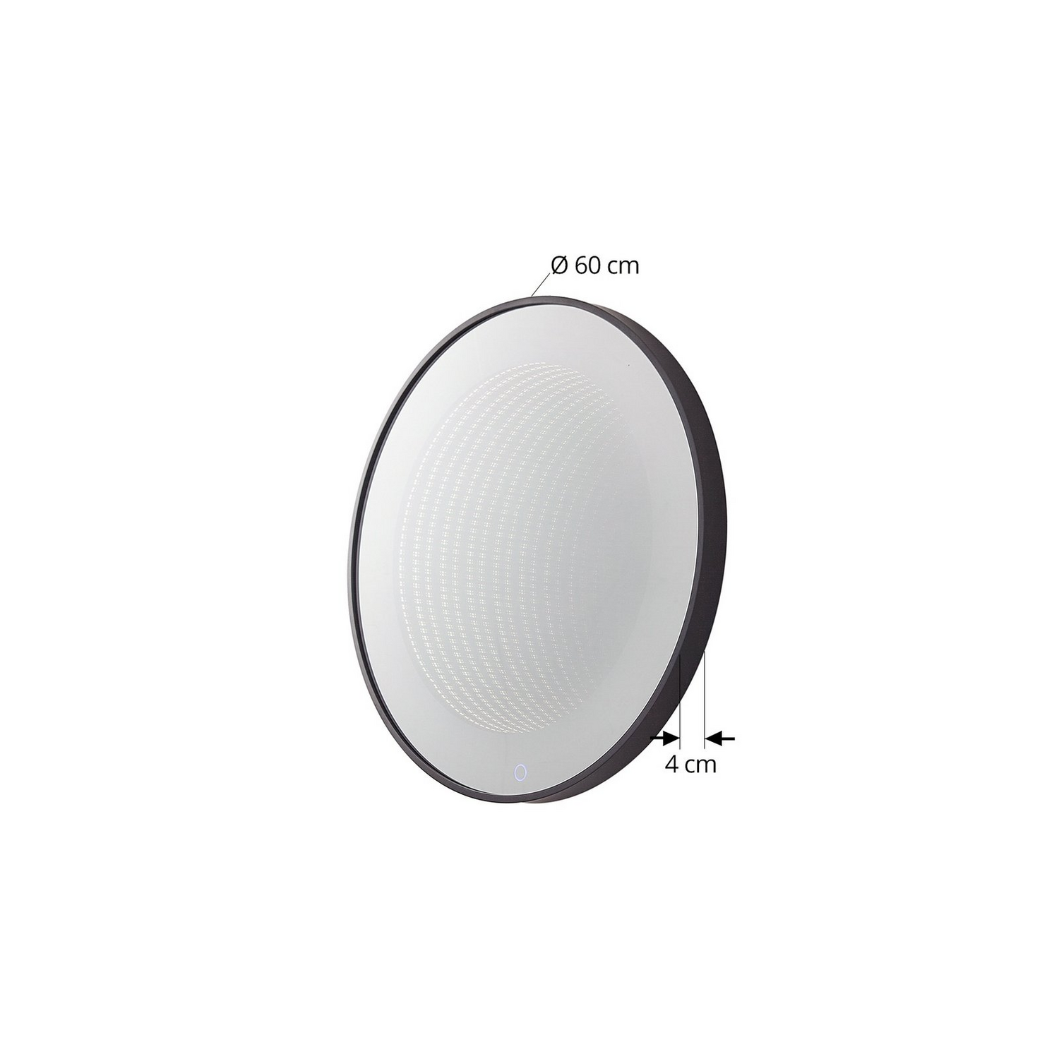 Lucande Led Spiegel Infinity Wandspiegel Schwarz Aluminium Ip44 60cm B-Ware - 4251911777918