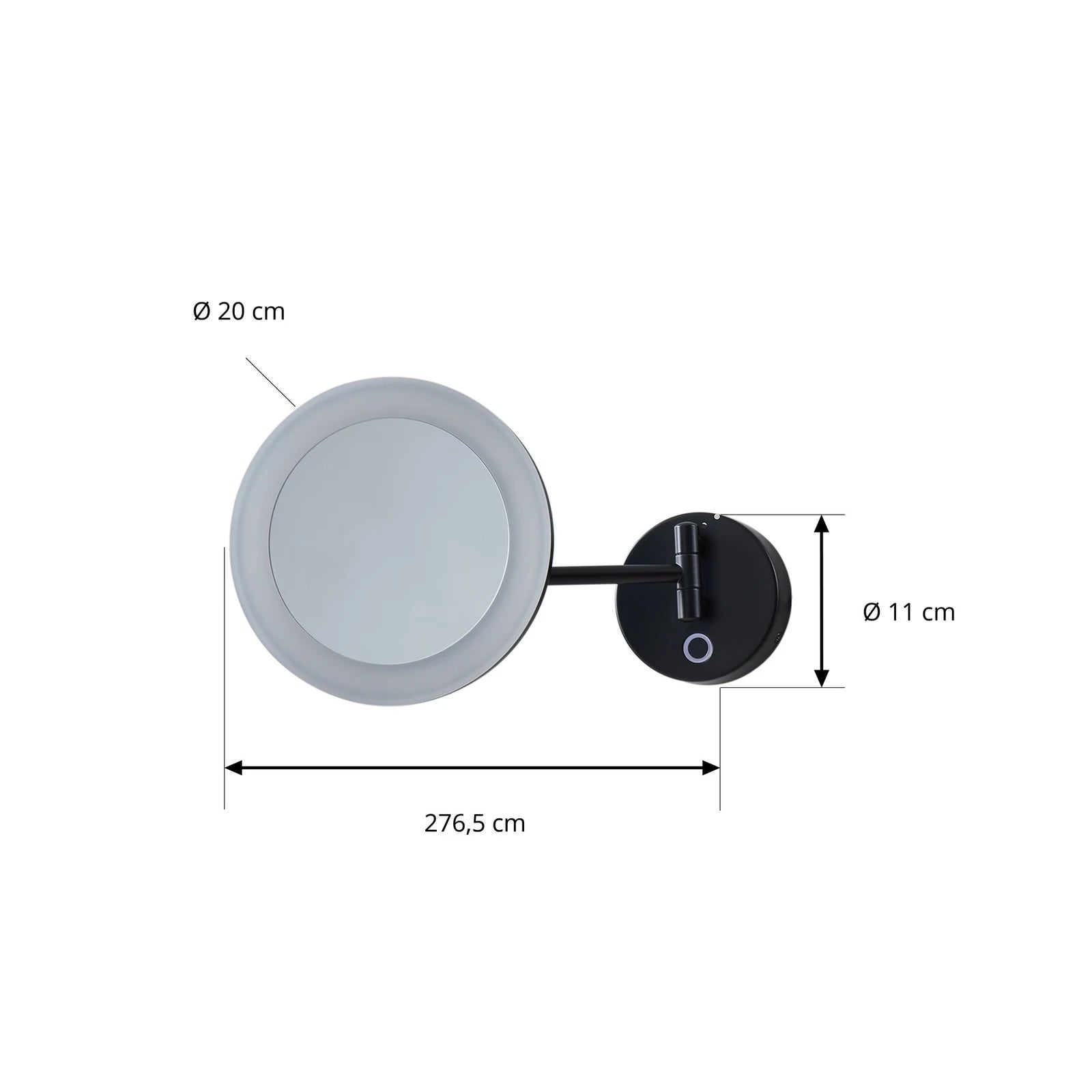 Lucande Kosmetikspiegel Schminkspiegel LED Spiegel schwarz Stahl Kunststoff CCT - 4251911776270