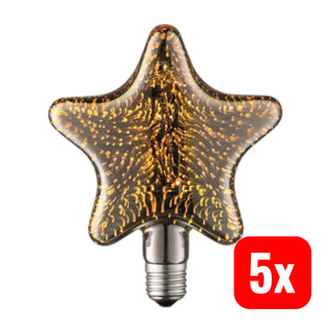 B-Ware Lucande Led Lampe Leuchtmittel Lampe E27 Stern 4 W 3 D Feuerwerk Warmweiß 5 Stück