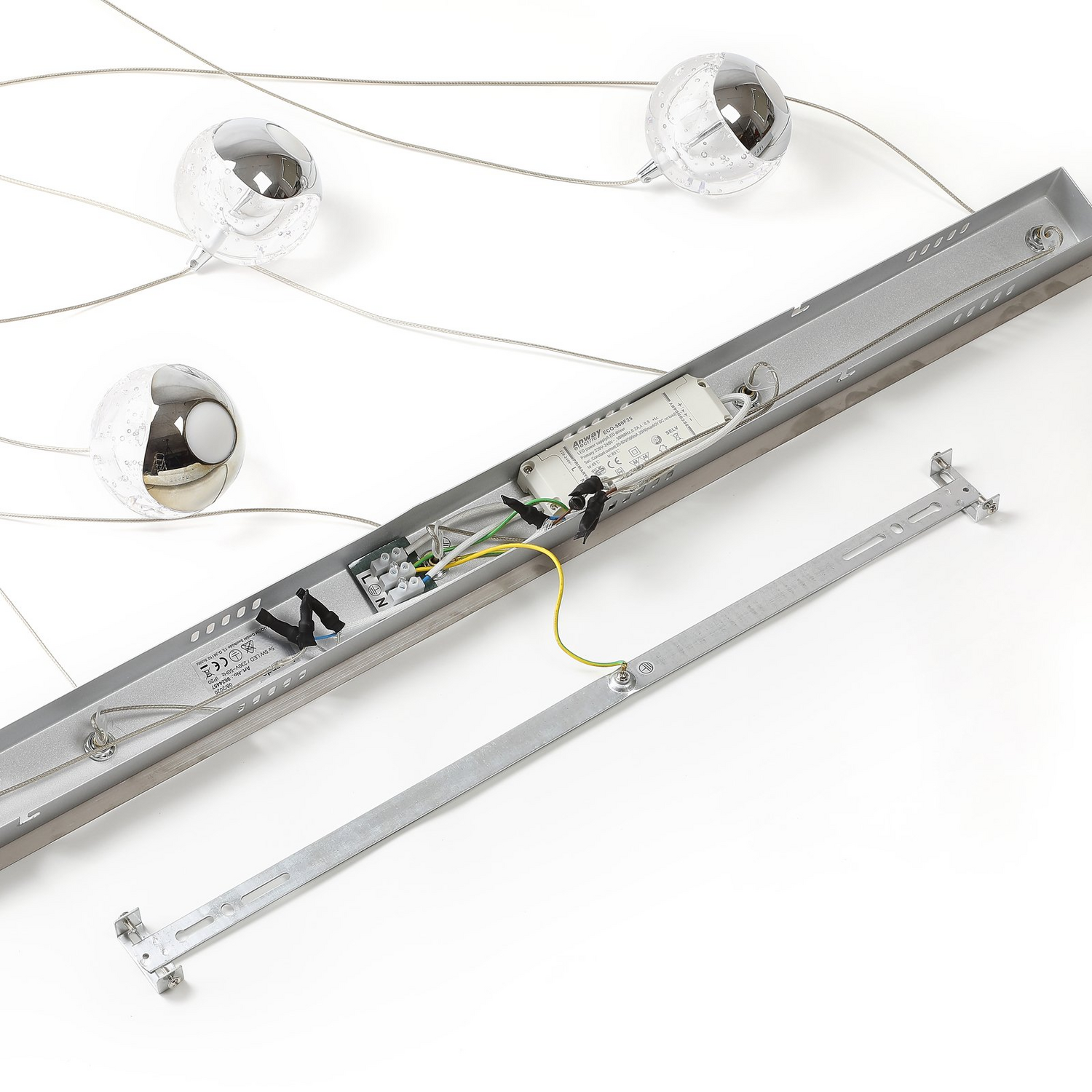 B-Ware Pendelleuchte Hängeleuchte Lucande Led Glaslampe Esstischleuchte Chrom Hayley