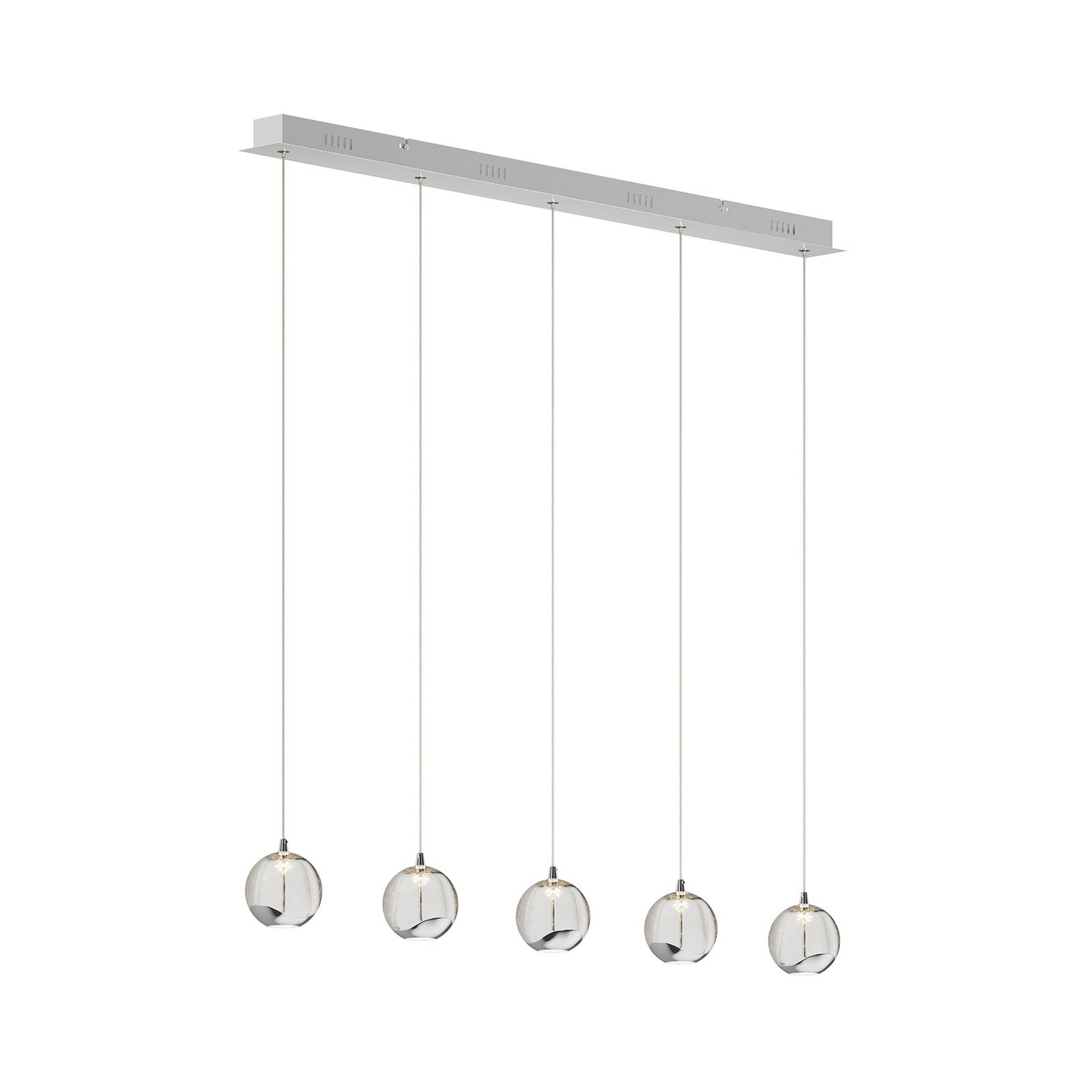 B-Ware Pendelleuchte Hängeleuchte Lucande Led Glaslampe Esstischleuchte Chrom Hayley