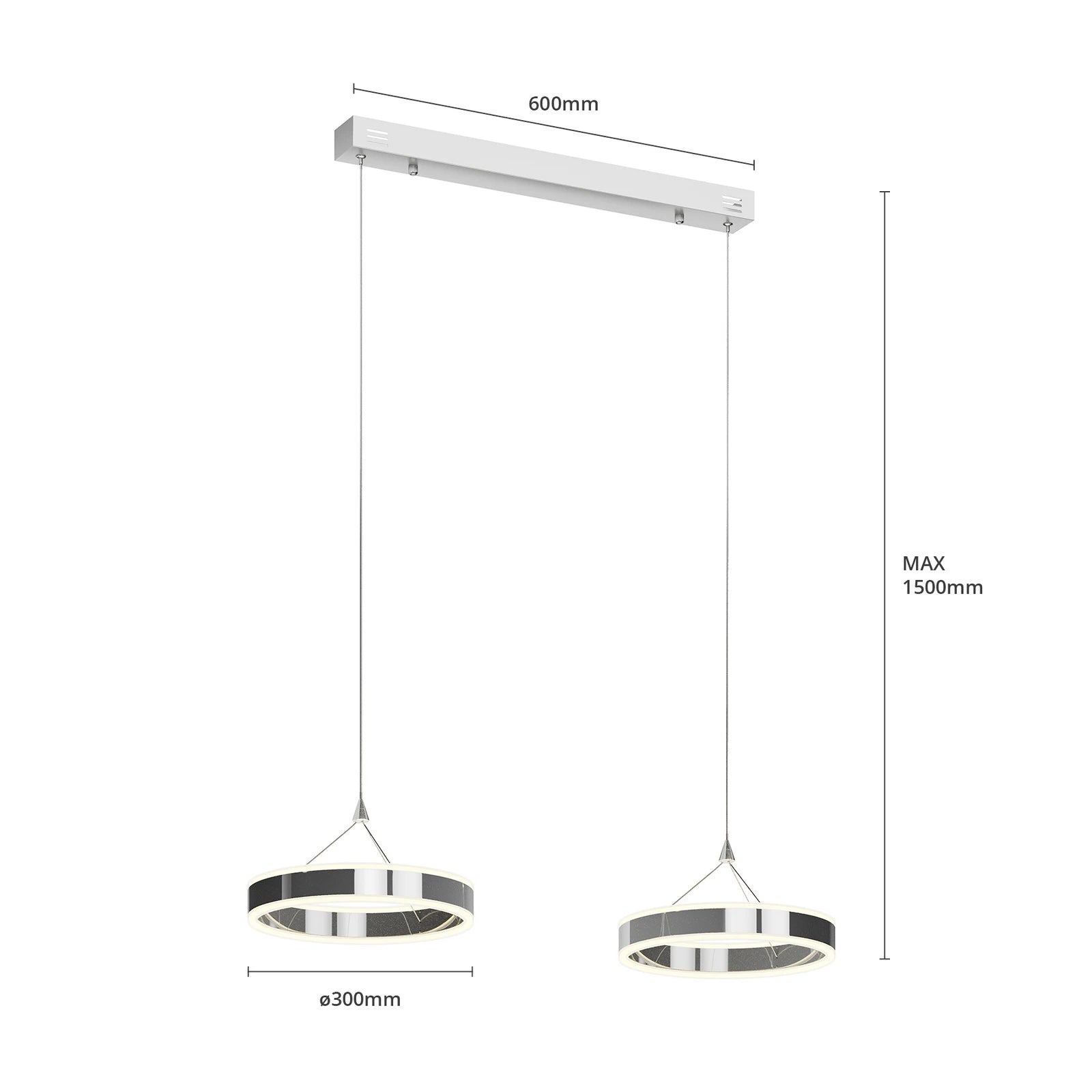 Lucande Pendelleuchte Hängelampe LED Lyani chrom dimmbar Esszimmer Wohnzimmer - 4251096550283