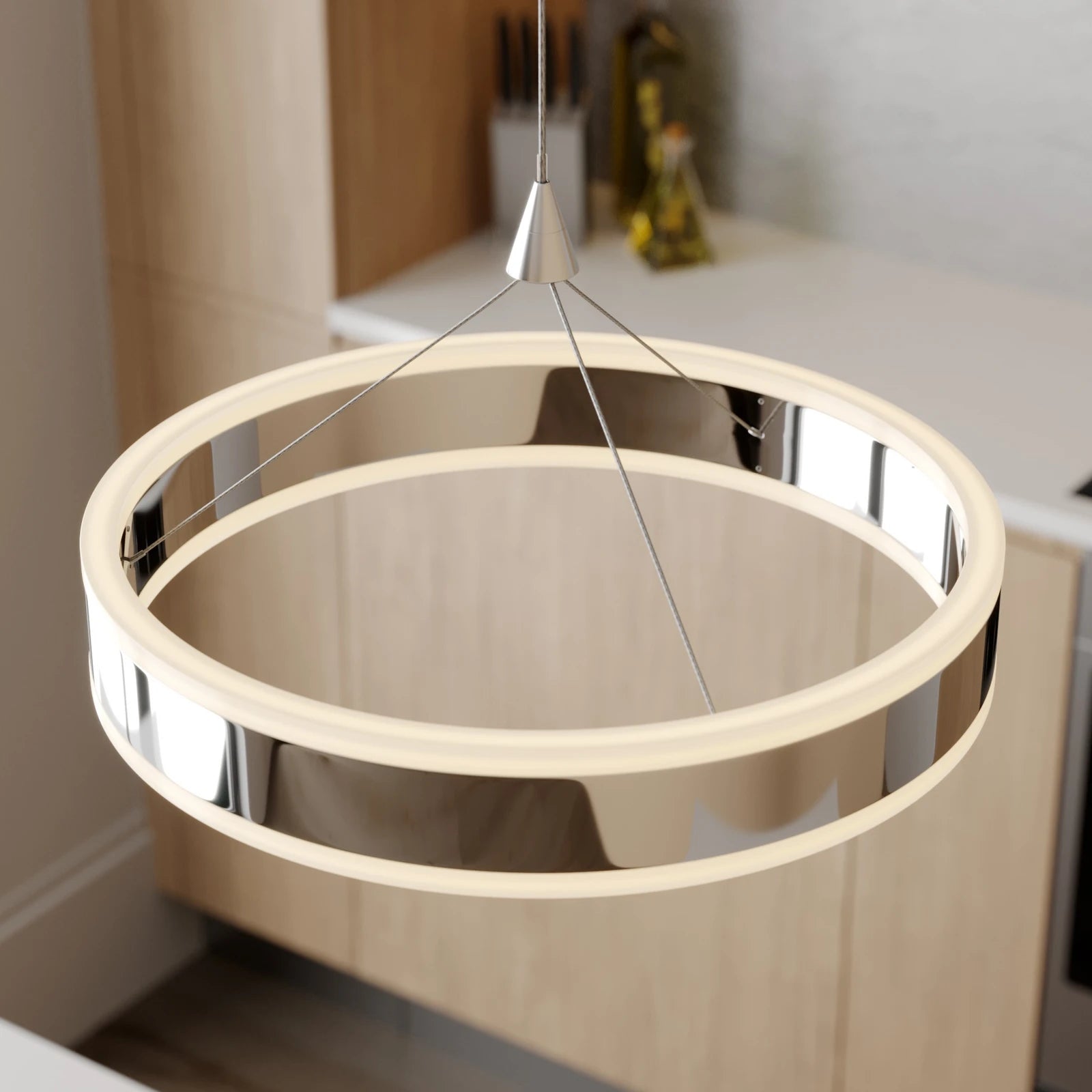 Lucande Pendelleuchte Hängelampe LED Lyani chrom dimmbar Esszimmer Wohnzimmer - 4251096550283