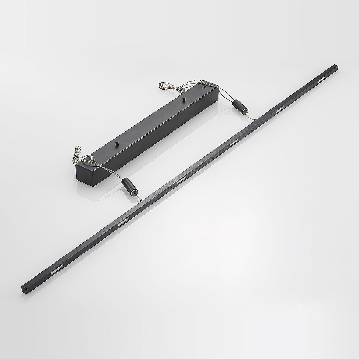 Lucande Pendelleuchte Hängeleuchte Stakato LED dimmbar schwarz matt 140cm 6-flg - 4251911718959