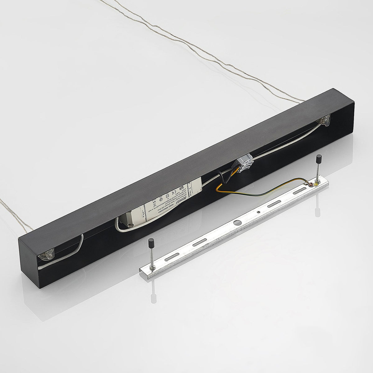 Lucande Pendelleuchte Hängeleuchte Stakato LED dimmbar schwarz matt 140cm 6-flg - 4251911718959