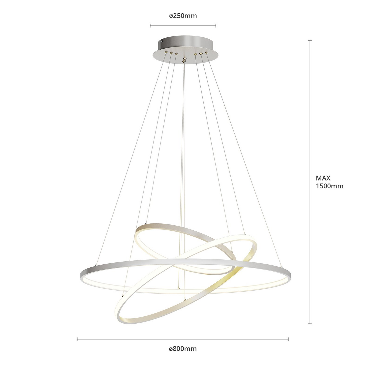 B-Ware Lucande Ezana Pendelleuchte Deckenlampe Hängeleuchte Lampe ø80cm Led Metall