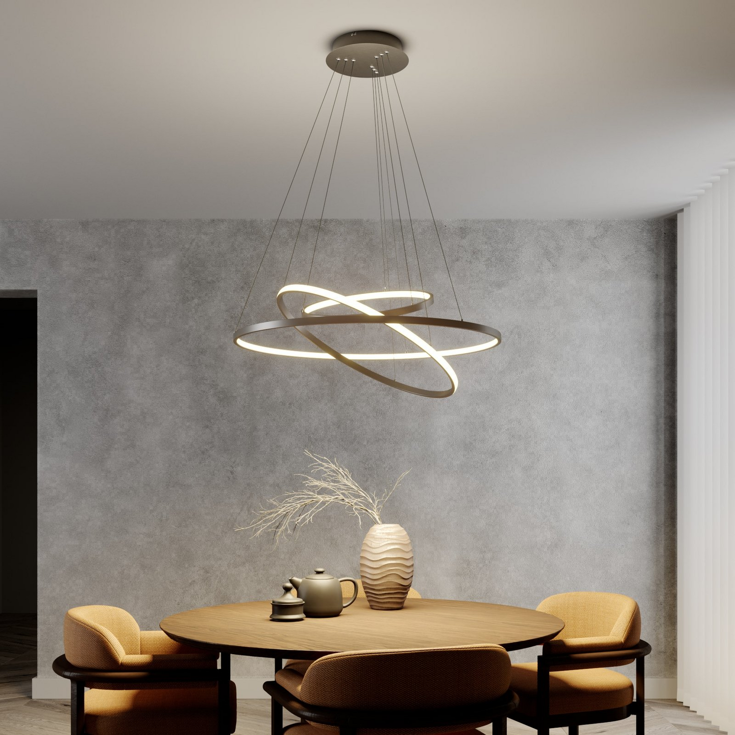 B-Ware Lucande Ezana Pendelleuchte Deckenlampe Hängeleuchte Lampe ø80cm Led Metall