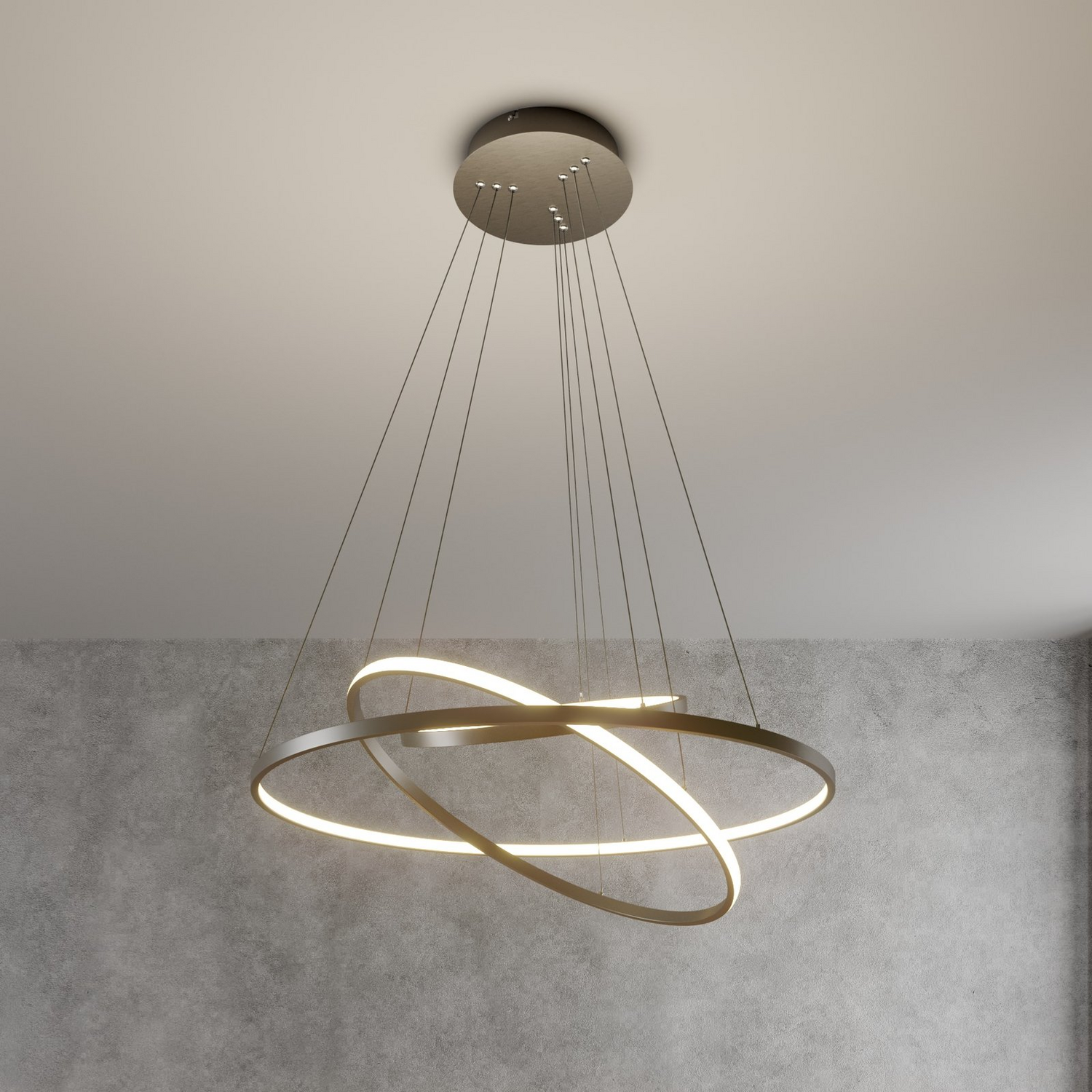B-Ware Lucande Ezana Pendelleuchte Deckenlampe Hängeleuchte Lampe ø80cm Led Metall
