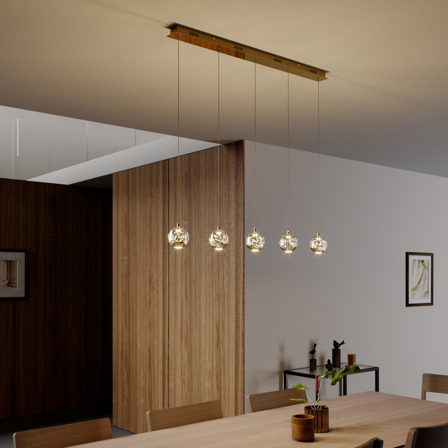 B-Ware Lucande Pendelleuchte Hängelampe Led Hayley Glas Gold Esstischlampe Länglich548