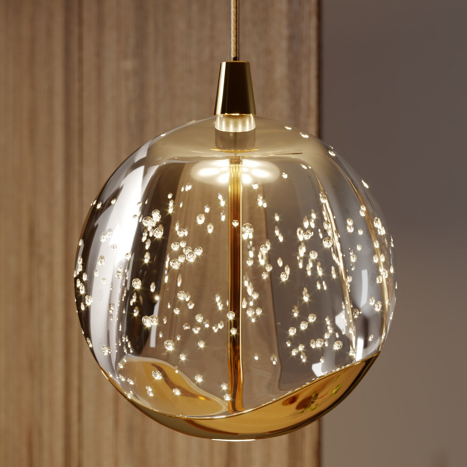 B-Ware Lucande Pendelleuchte Hängelampe Led Hayley Glas Gold Esstischlampe Länglich548