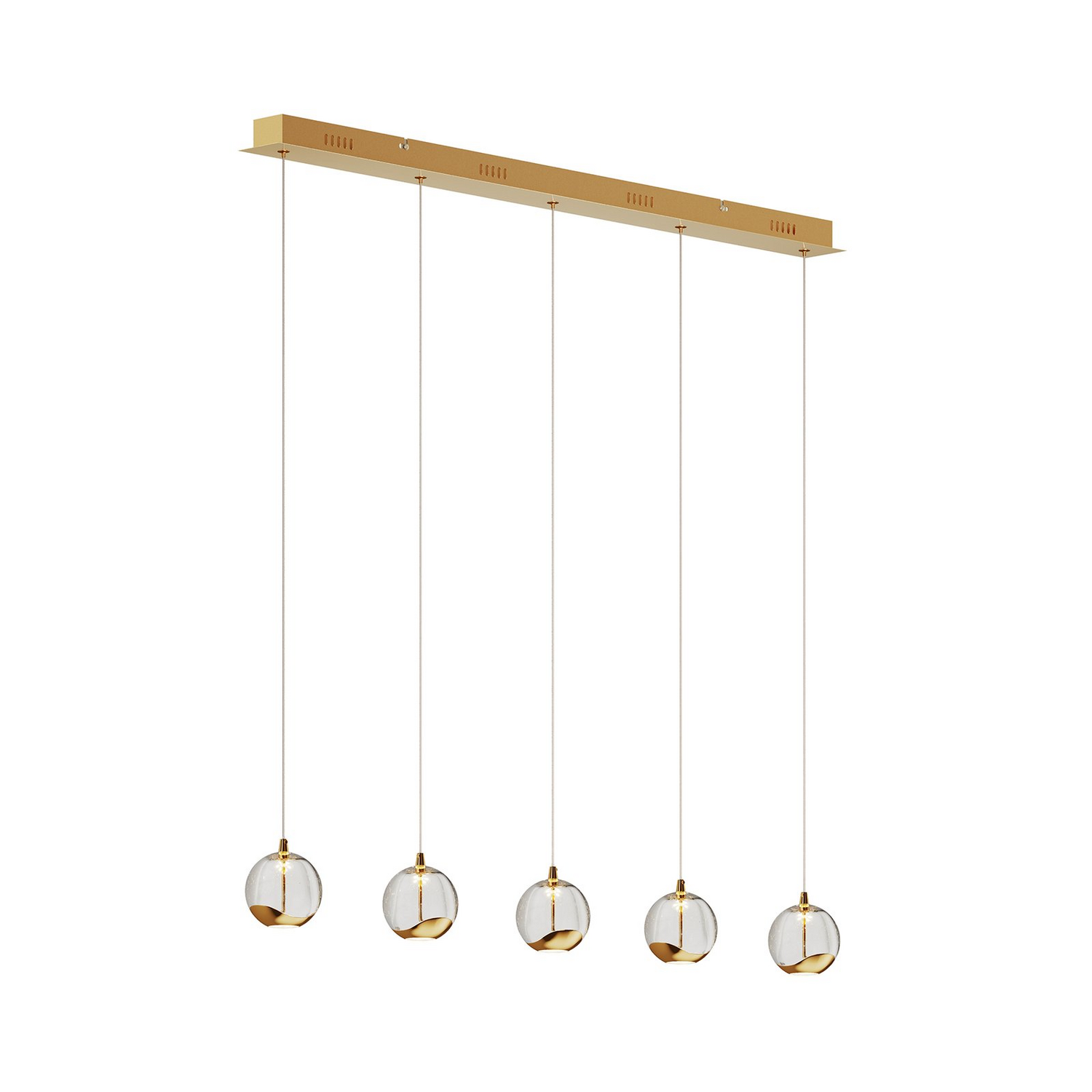 B-Ware Lucande Pendelleuchte Hängelampe Led Hayley Glas Gold Esstischlampe Länglich548