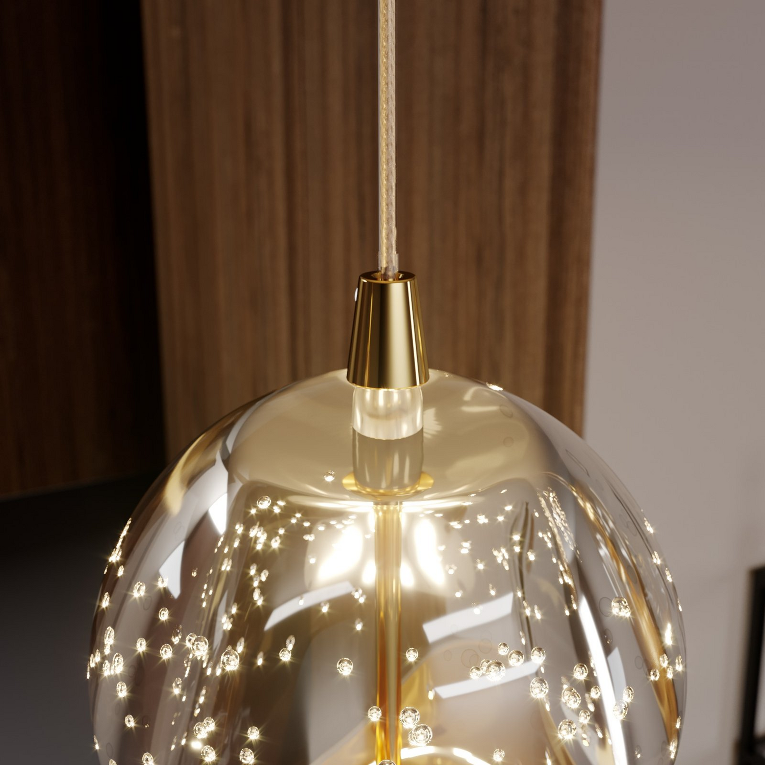 B-Ware Lucande Pendelleuchte Hängelampe Led Hayley Glas Gold Esstischlampe Länglich548
