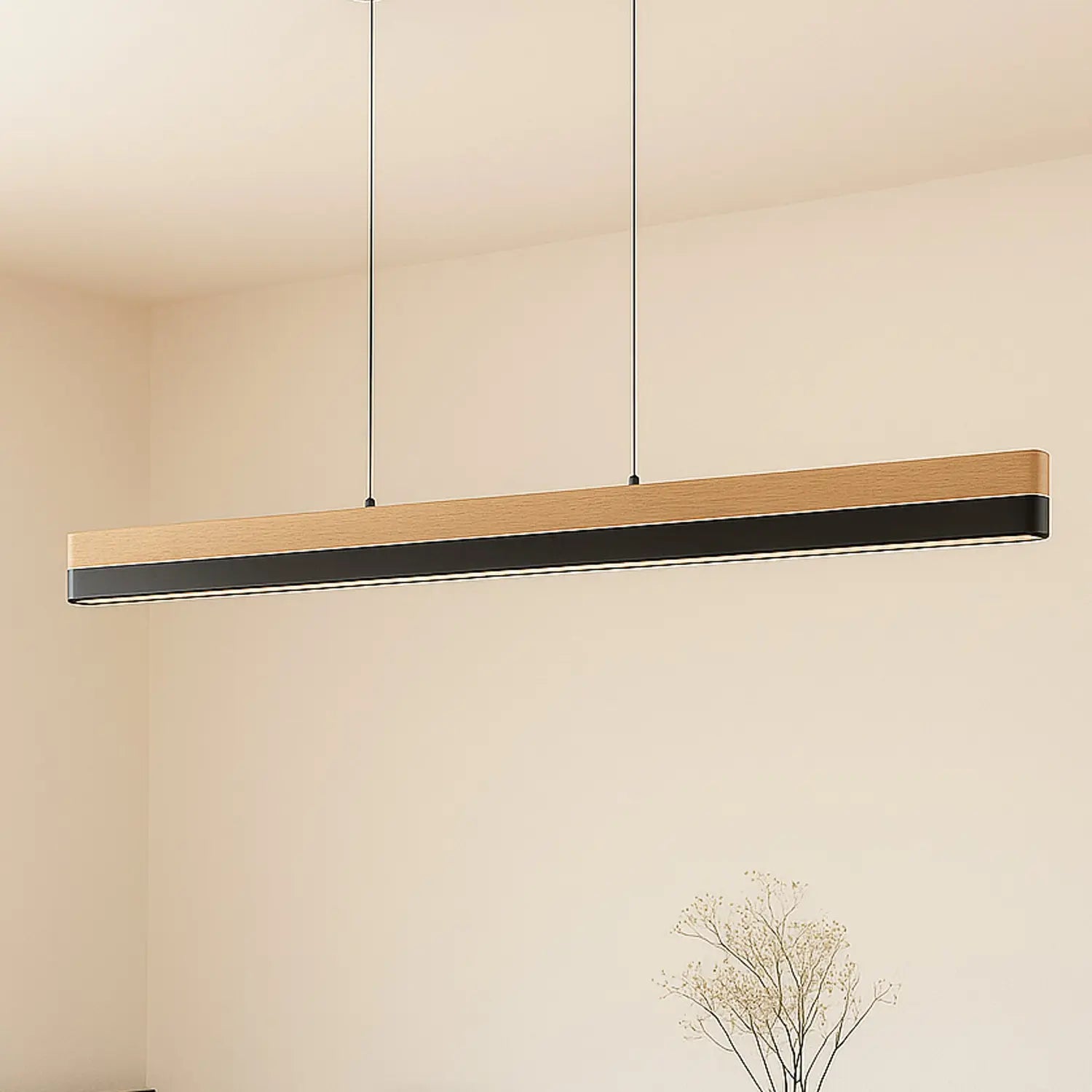 B-Ware Lucande Led Pendelleuchte Hängelampe Led Lampe Holven Holz Cct Länge 113 Cm - 4255830902314