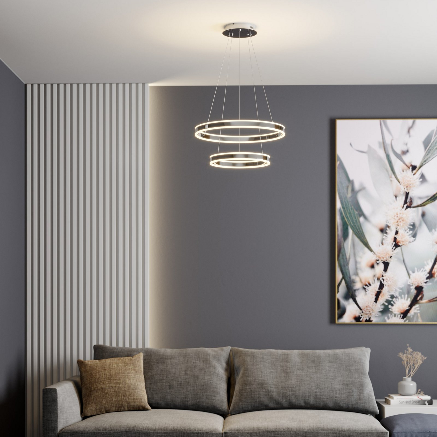 B-Ware Lucande Pendelleuchte Hängelampe Led Lyani Chrom Dimmbar Zweistufig Esszimmer