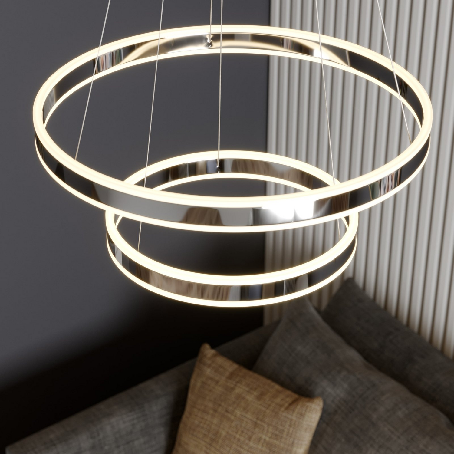 B-Ware Lucande Pendelleuchte Hängelampe Led Lyani Chrom Dimmbar Zweistufig Esszimmer960