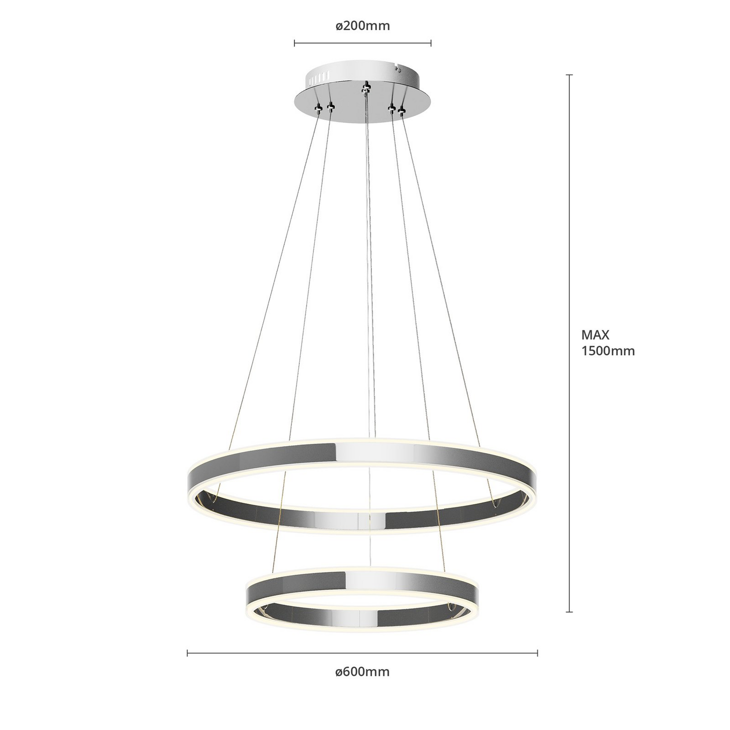 B-Ware Lucande Pendelleuchte Hängelampe Led Lyani Chrom Dimmbar Zweistufig Esszimmer