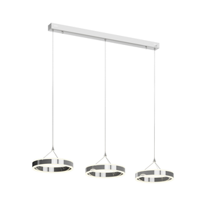 Suspension LED Lucande de qualité B, lampe de plafond Lyani à 3 anneaux, lampe suspendue