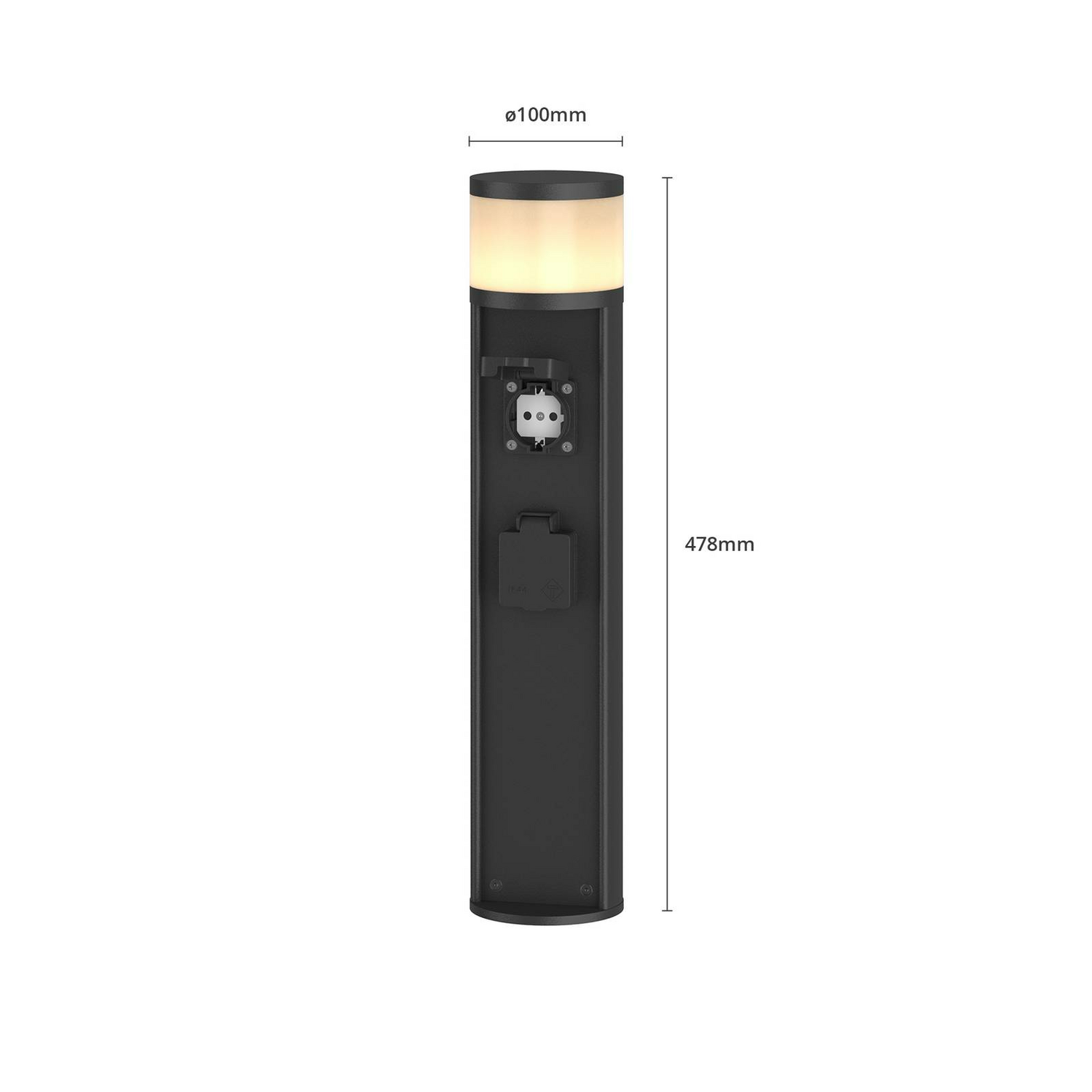 B-Ware Lucande Corban Led Sockelleuchte 2 Steckdosen Gartensteckdosensäule Wasserfest - 4251096573855