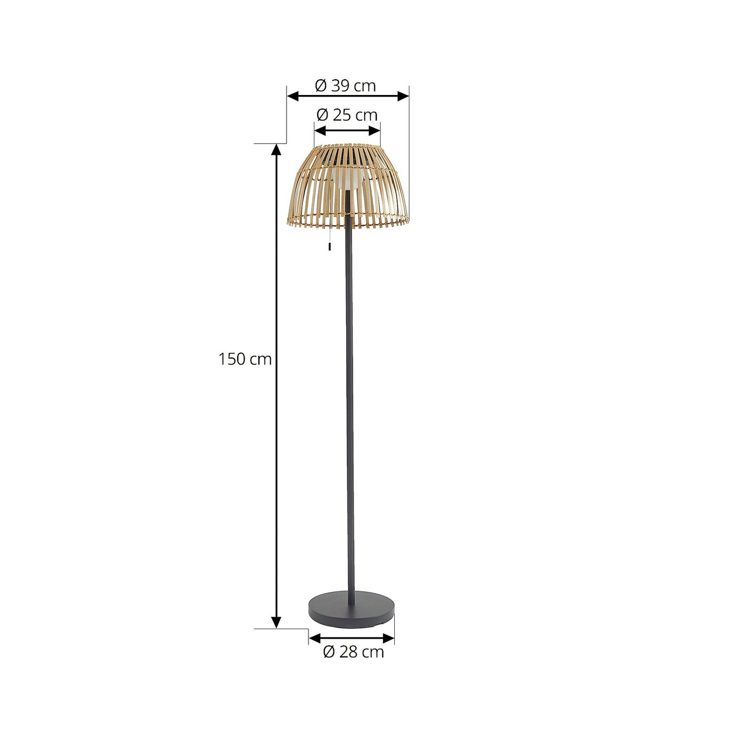 B-Ware Lucande Led Solar Stehleuchte Gartenlampe Bambus Rgb Schwarz Akku Usb 39cm - 4251911786026