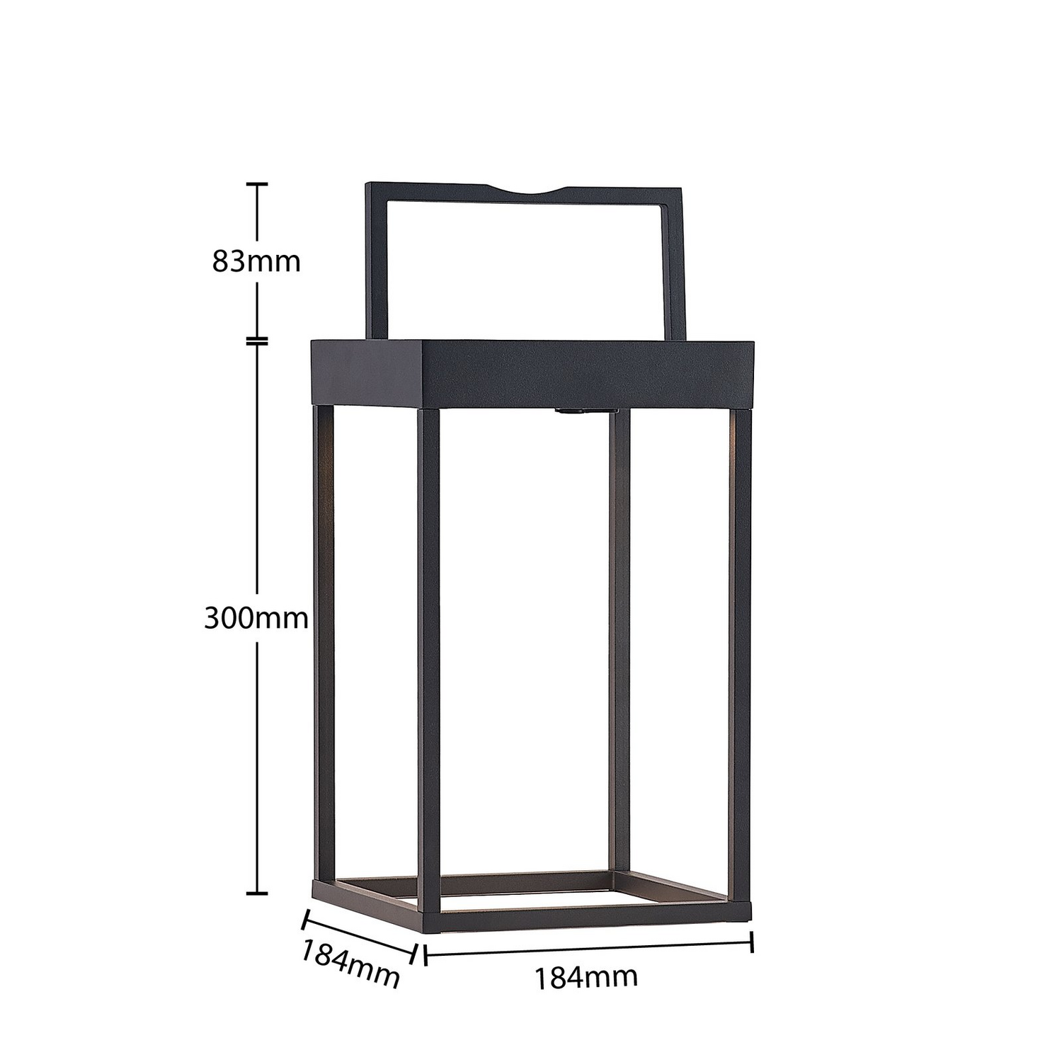 B-Ware Lucande Led Solarleuchte Außenlampe Gartenleuchte Schwarz Metall Ip65 38 Cm - 4251911700077